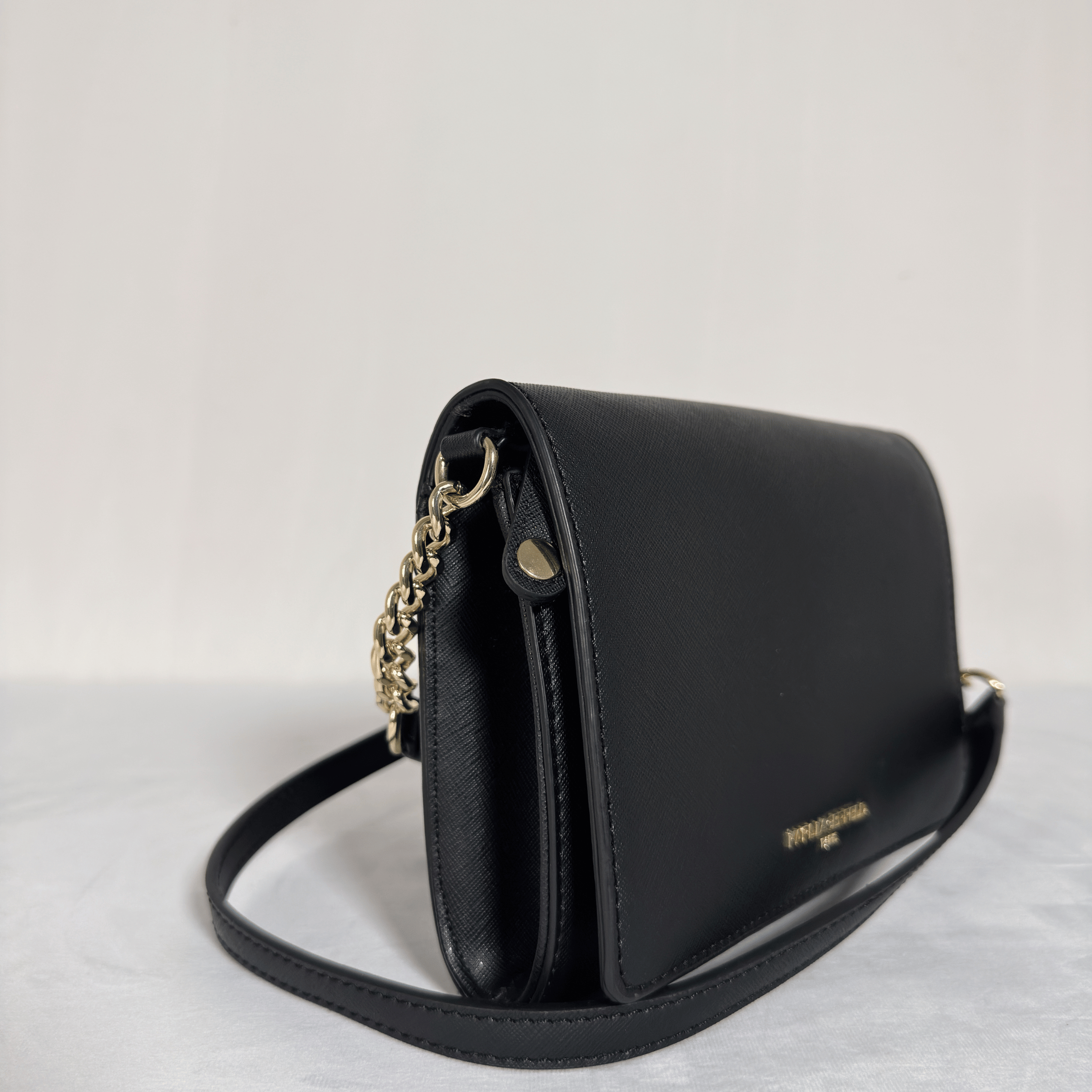 KARL LAGERFELD PARIS - SAC WALLET ON CHAIN - CUIR SAFFIANO NOIR