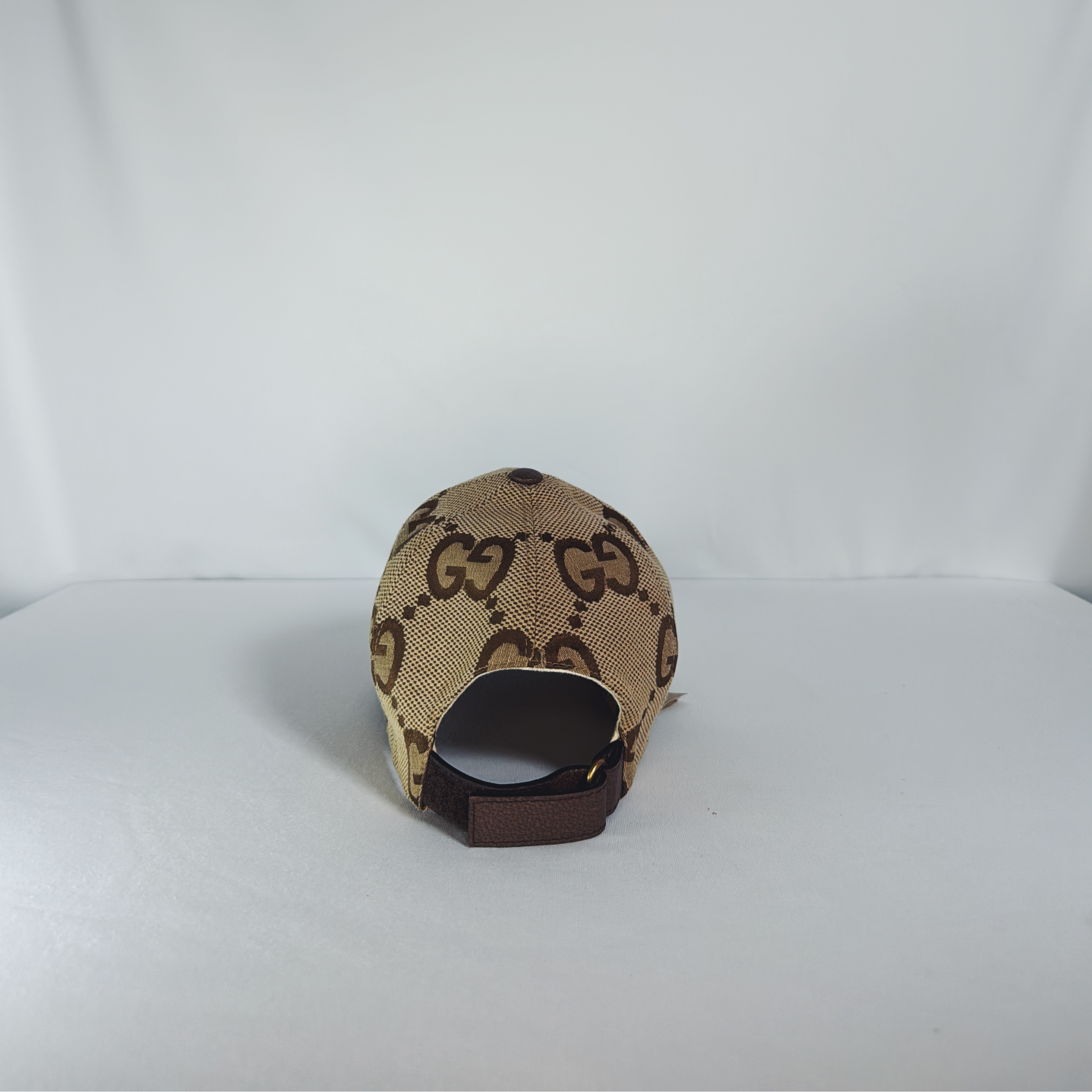 Casquette Gucci Jumbo GG en toile beige/marron