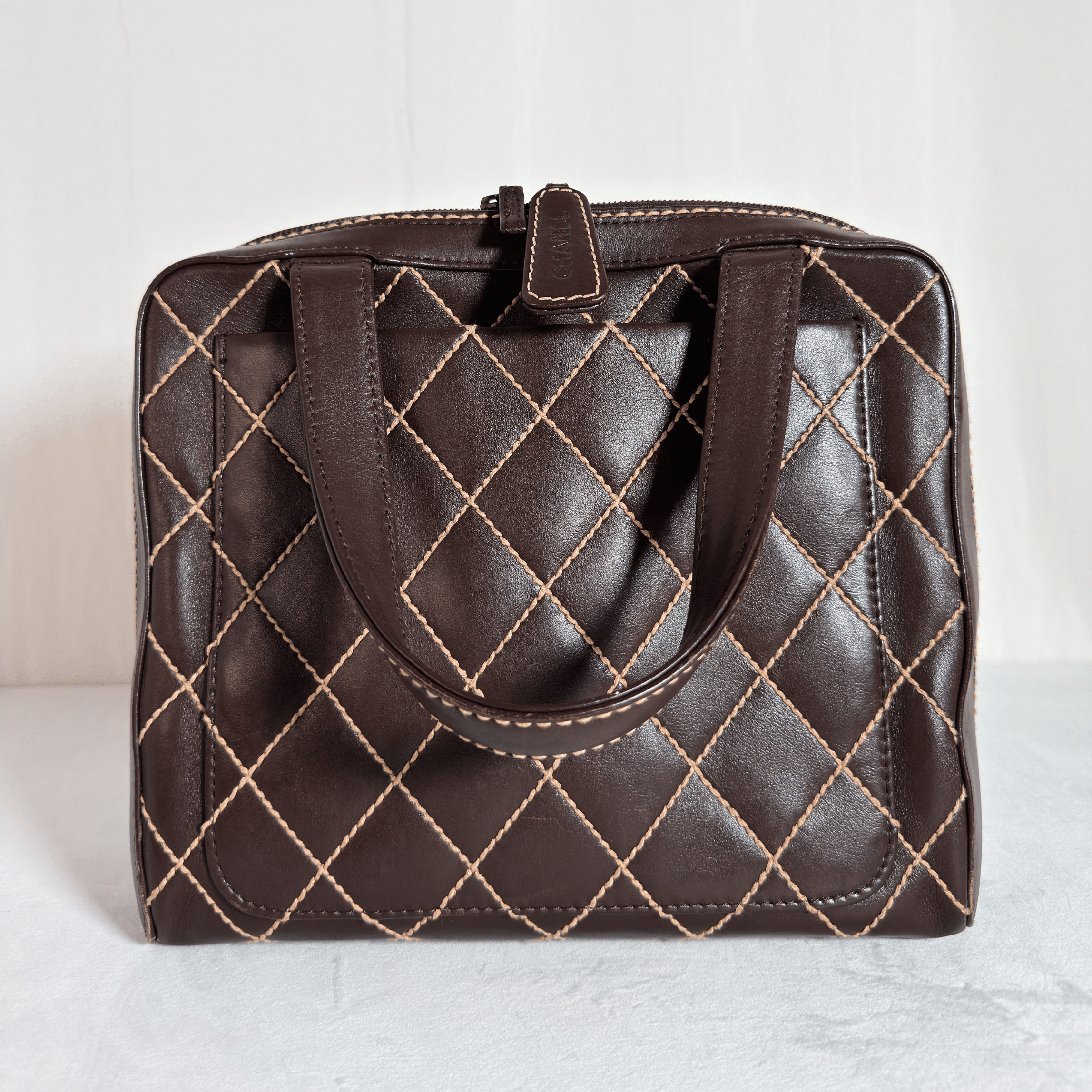 CHANEL - WILD STITCH HANDBAG - CUIR MARRON VINTAGE