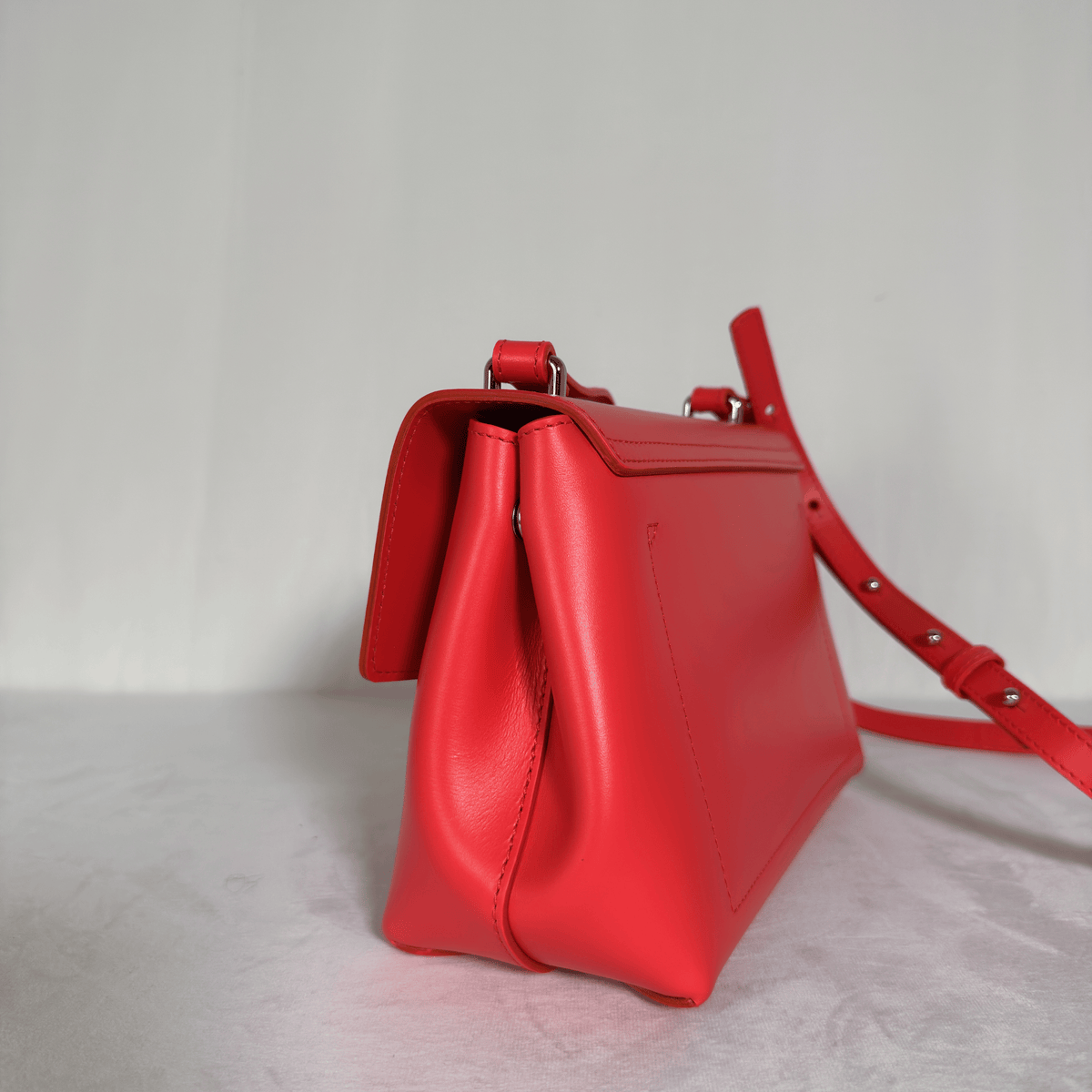 LONGCHAMP - ROSEAU BOX S - CUIR LISSE COQUELICOT