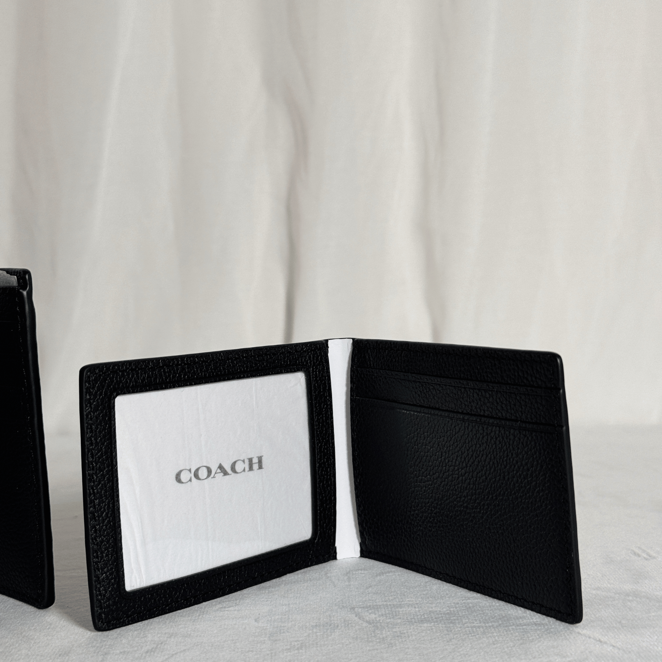 COACH - PORTEFEUILLE 3-IN-1 - CUIR GRAINÉ NOIR - AVEC PORTE-CARTE AMOVIBLE