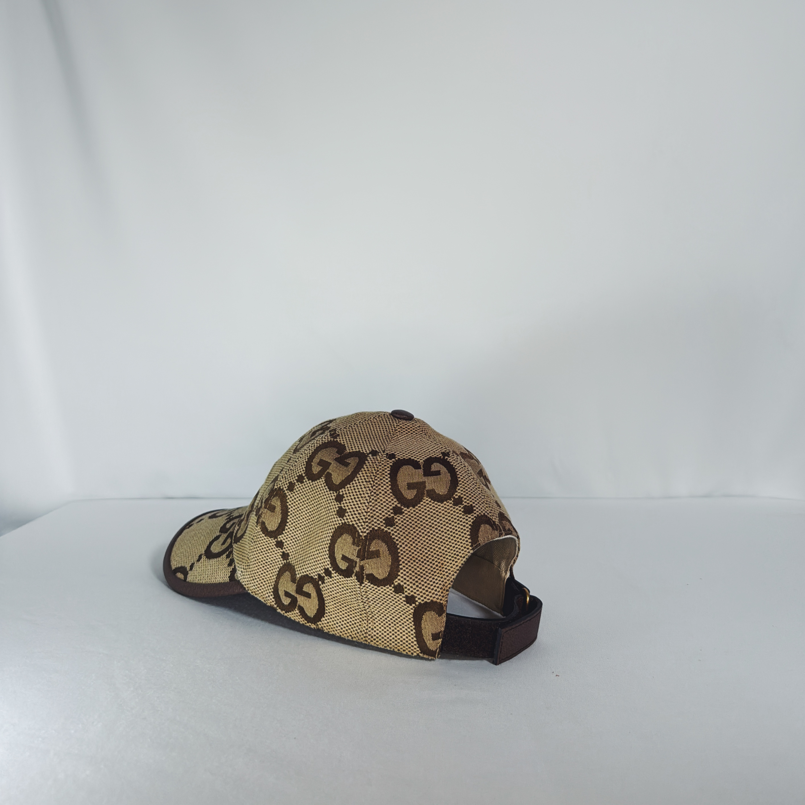 Casquette Gucci Jumbo GG en toile beige/marron