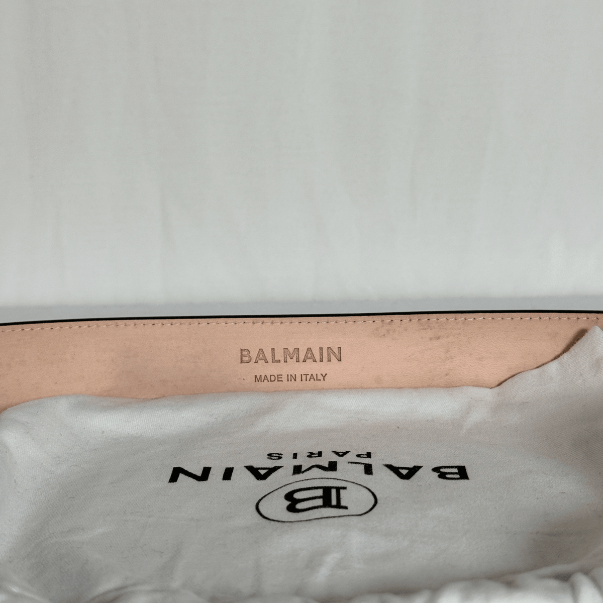 BALMAIN - CEINTURE B-BELT - CUIR LISSE NOIR - BOUCLE B ARGENTEE - TAILLE 95