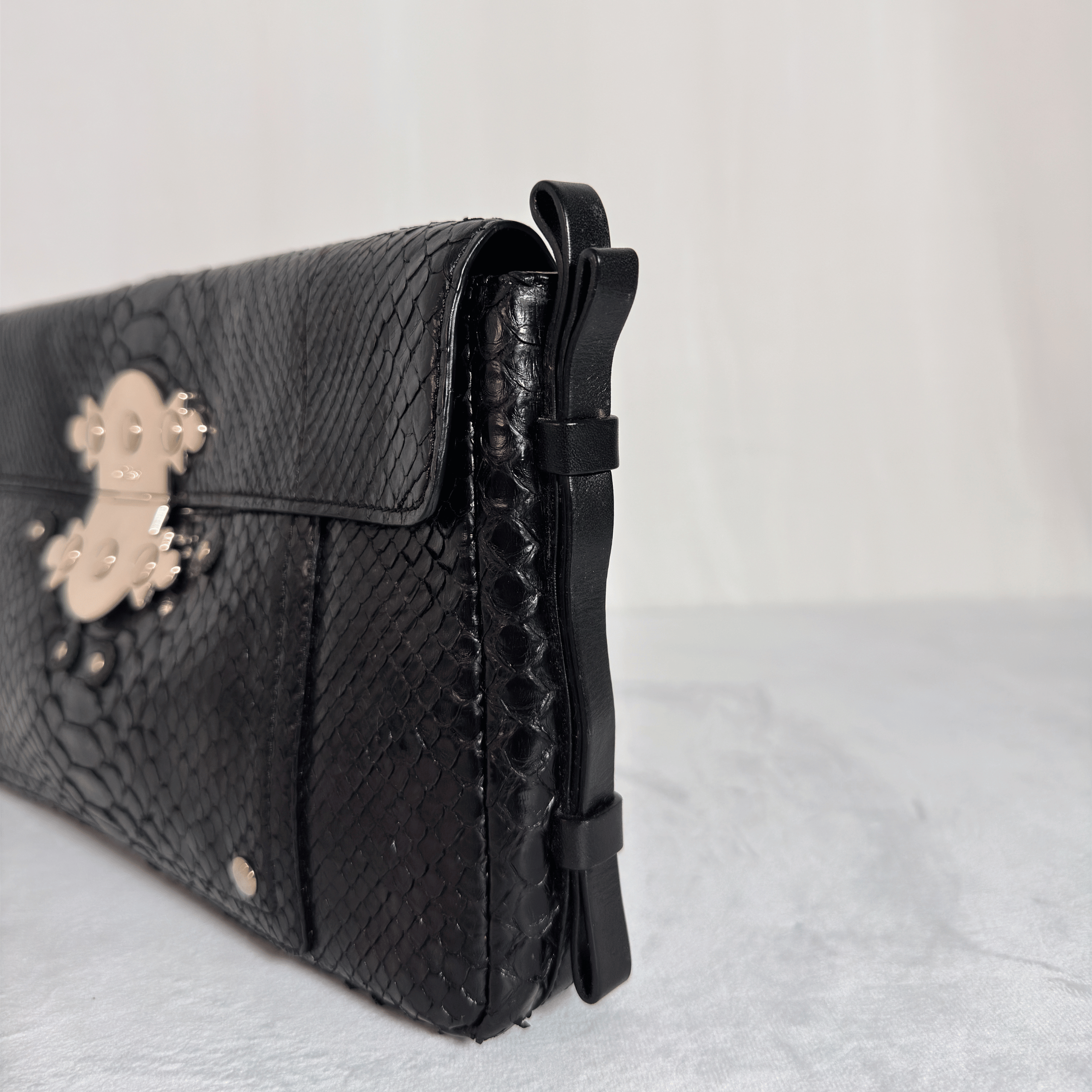 CHLOE - ELSIE POCHETTE - PYTHON EMBOSSE NOIR