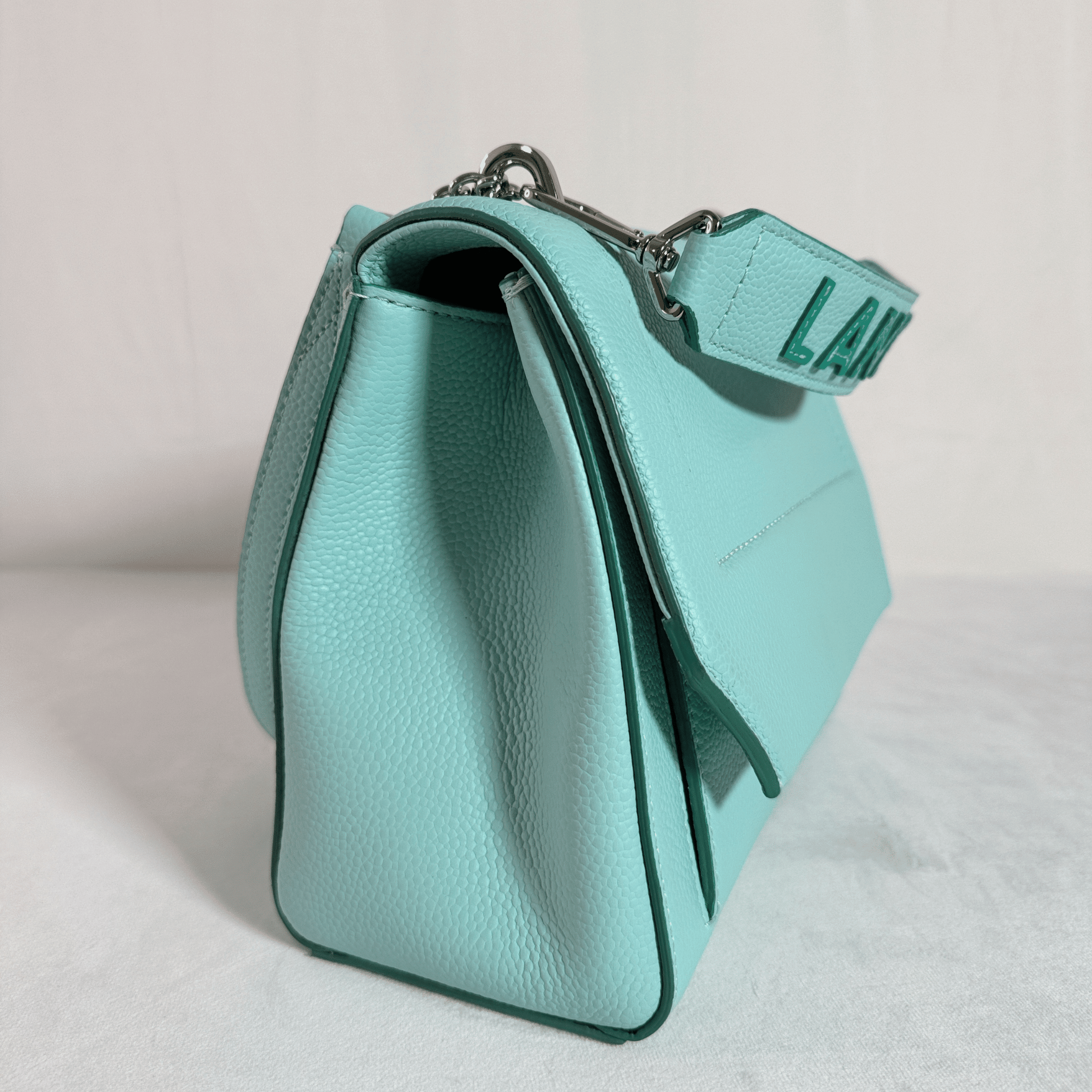 SAC LANCEL NINON M - CUIR GRAINE TURQUOISE - La Belle Boutique