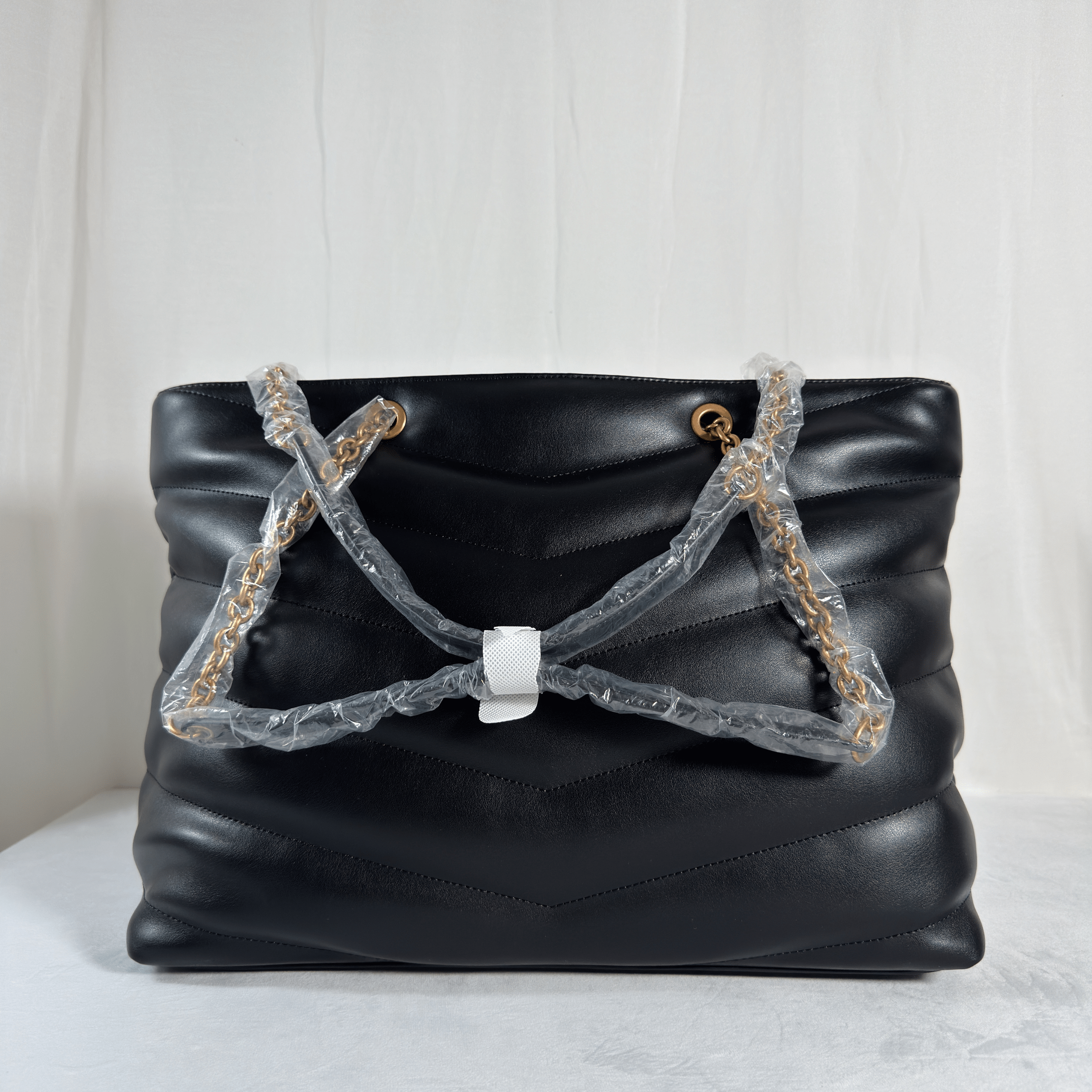 SAC CABAS KARL LAGARFELD - MATELASSE CHEVRON NOIR CUIR PU - La Belle Boutique