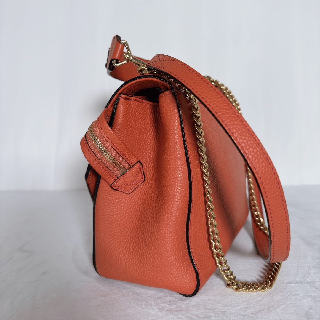 LANCEL - NINON S - CUIR GRAINÉ TERRACOTTA