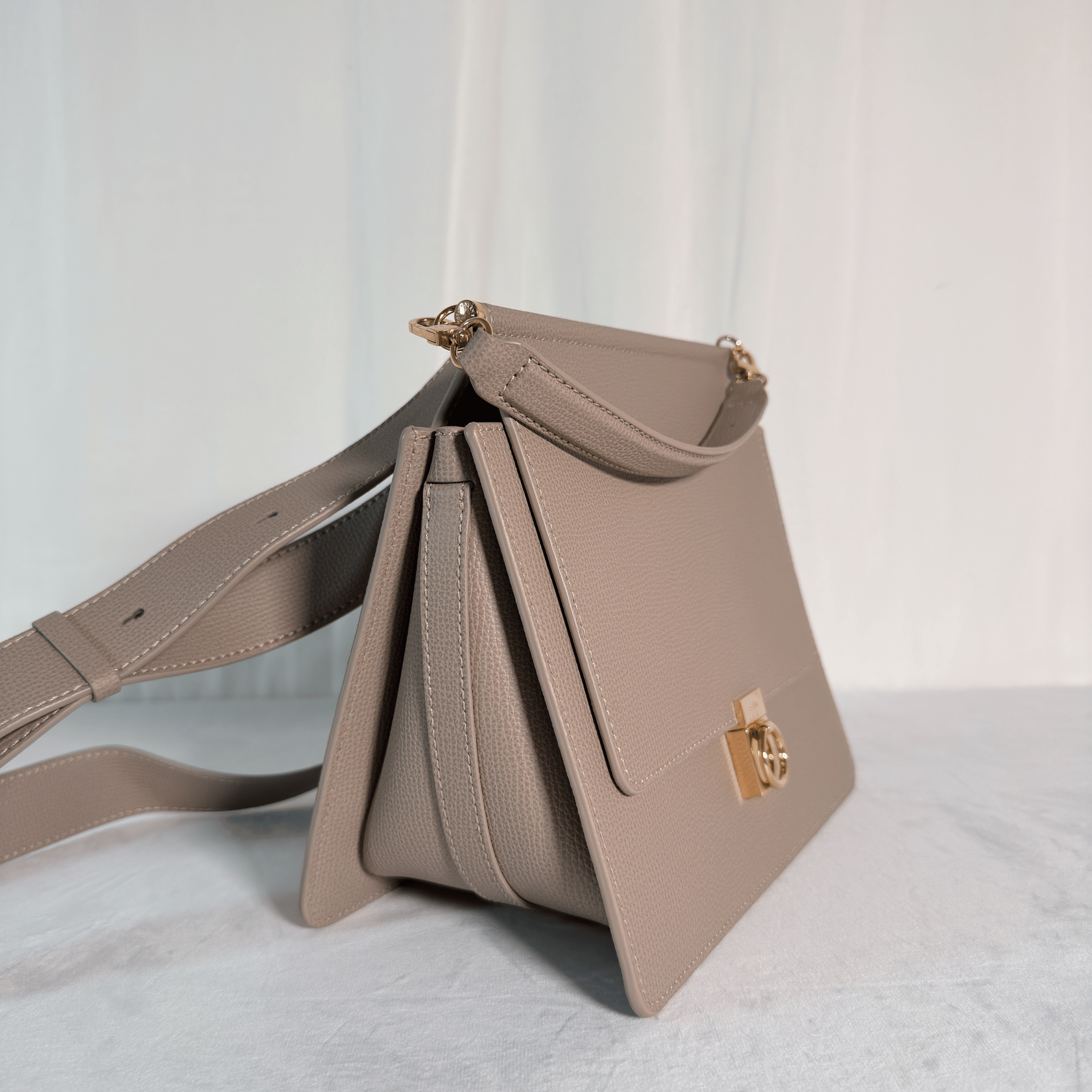 POLENE - SAC NUMERO SEPT - CUIR GRAINE TAUPE
