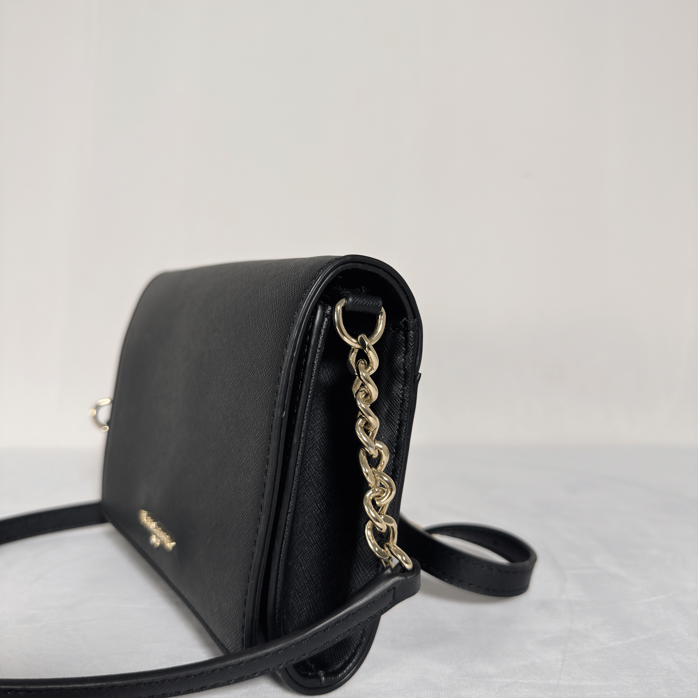 KARL LAGERFELD PARIS - SAC WALLET ON CHAIN - CUIR SAFFIANO NOIR