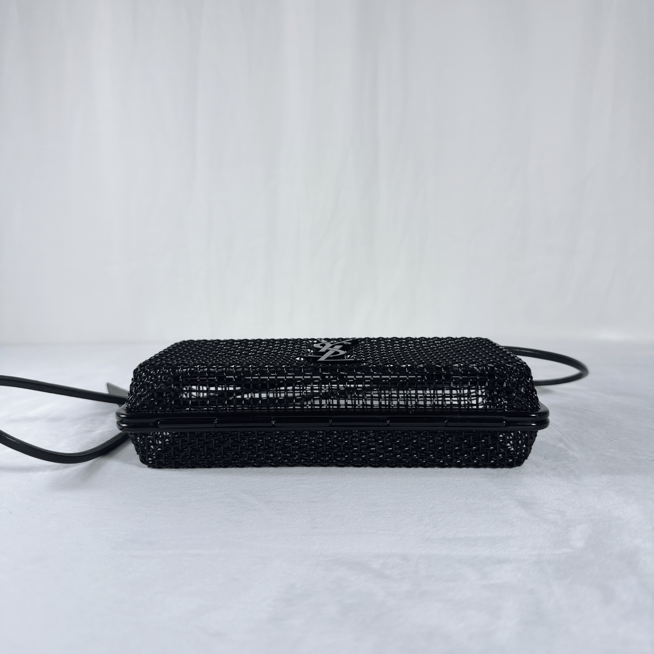 SAC BANDOULIERE SAINT LAURENT EVENING CAGE - METAL NOIR MAT