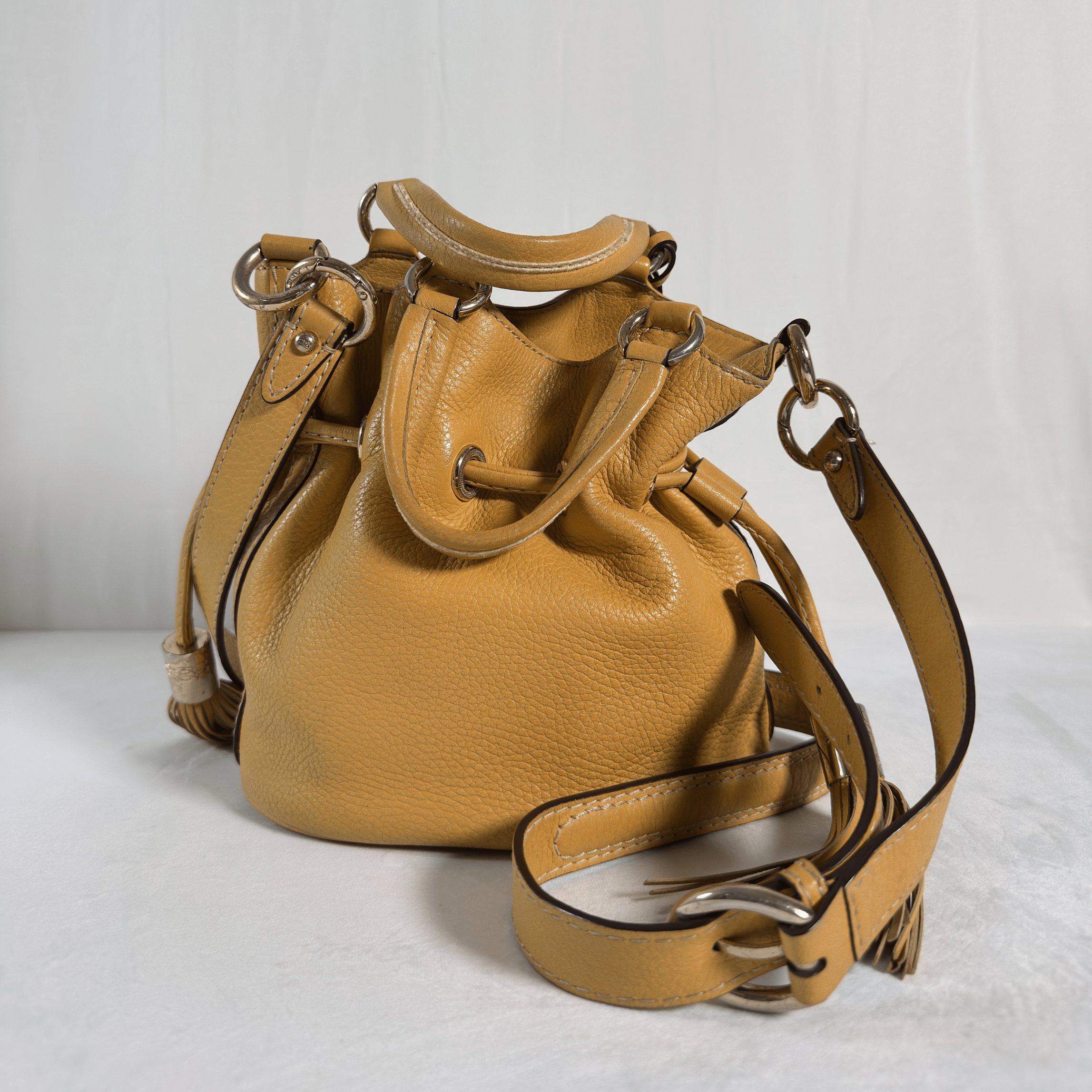 SAC SEAU LANCEL PREMIER FLIRT S - CUIR GRAINE MOUTARDE - La Belle Boutique