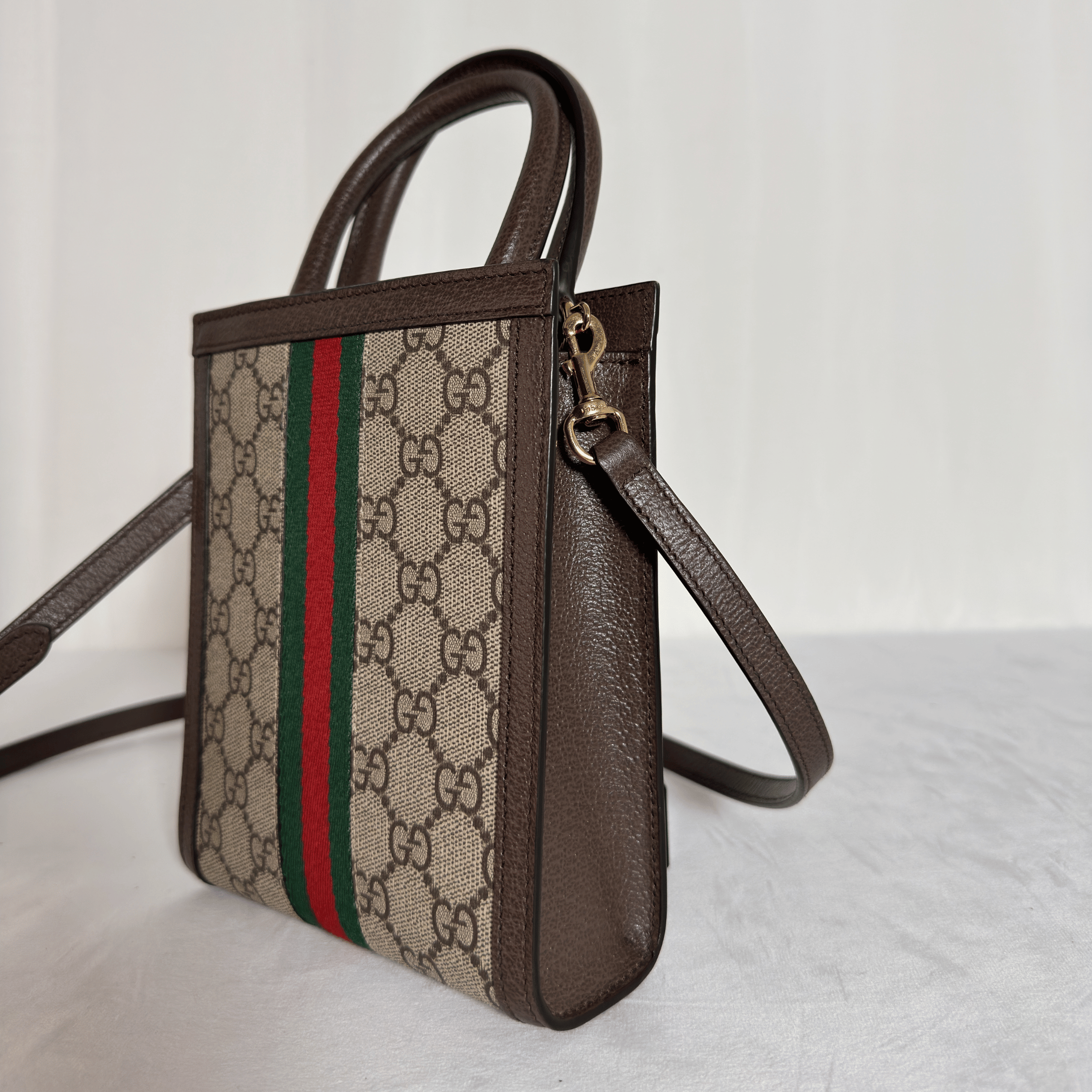 GUCCI - MINI TOTE OPHIDIA GG SUPREME - TOILE MONOGRAMME BEIGE / BANDOULIÈRE