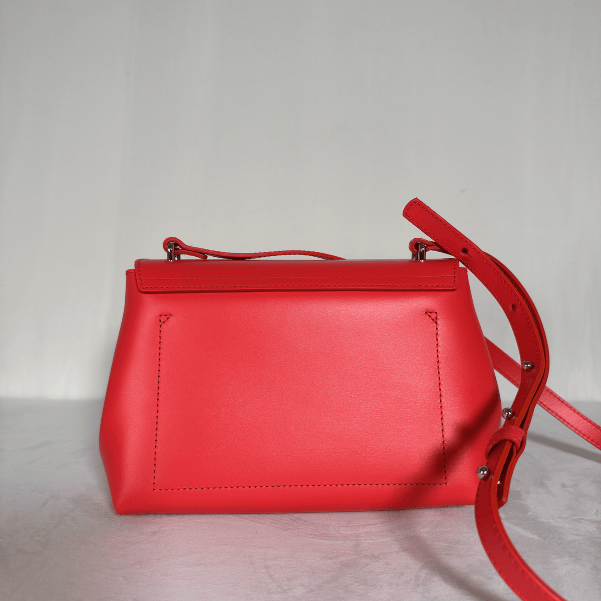 LONGCHAMP - ROSEAU BOX S - CUIR LISSE COQUELICOT