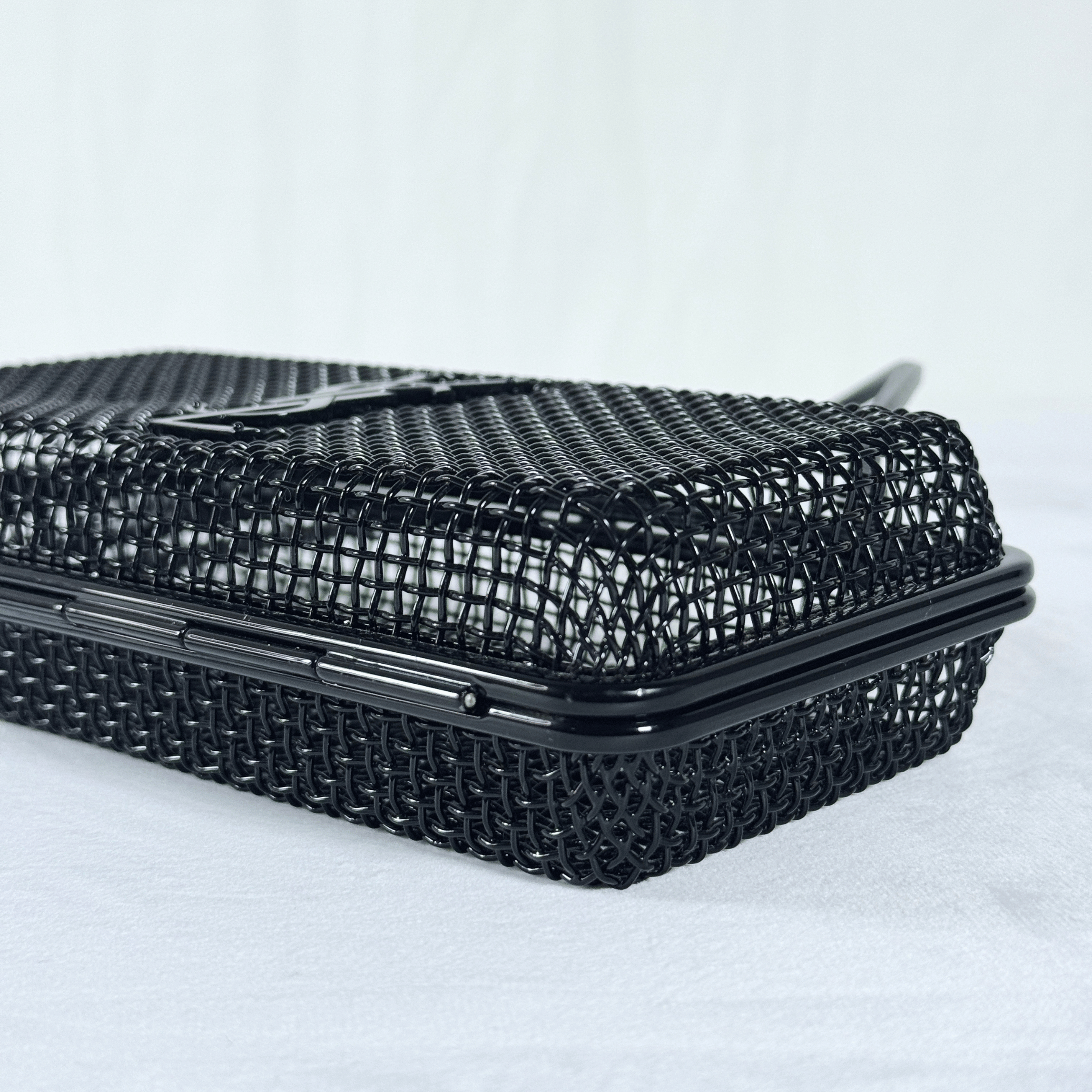 SAC BANDOULIERE SAINT LAURENT EVENING CAGE - METAL NOIR MAT
