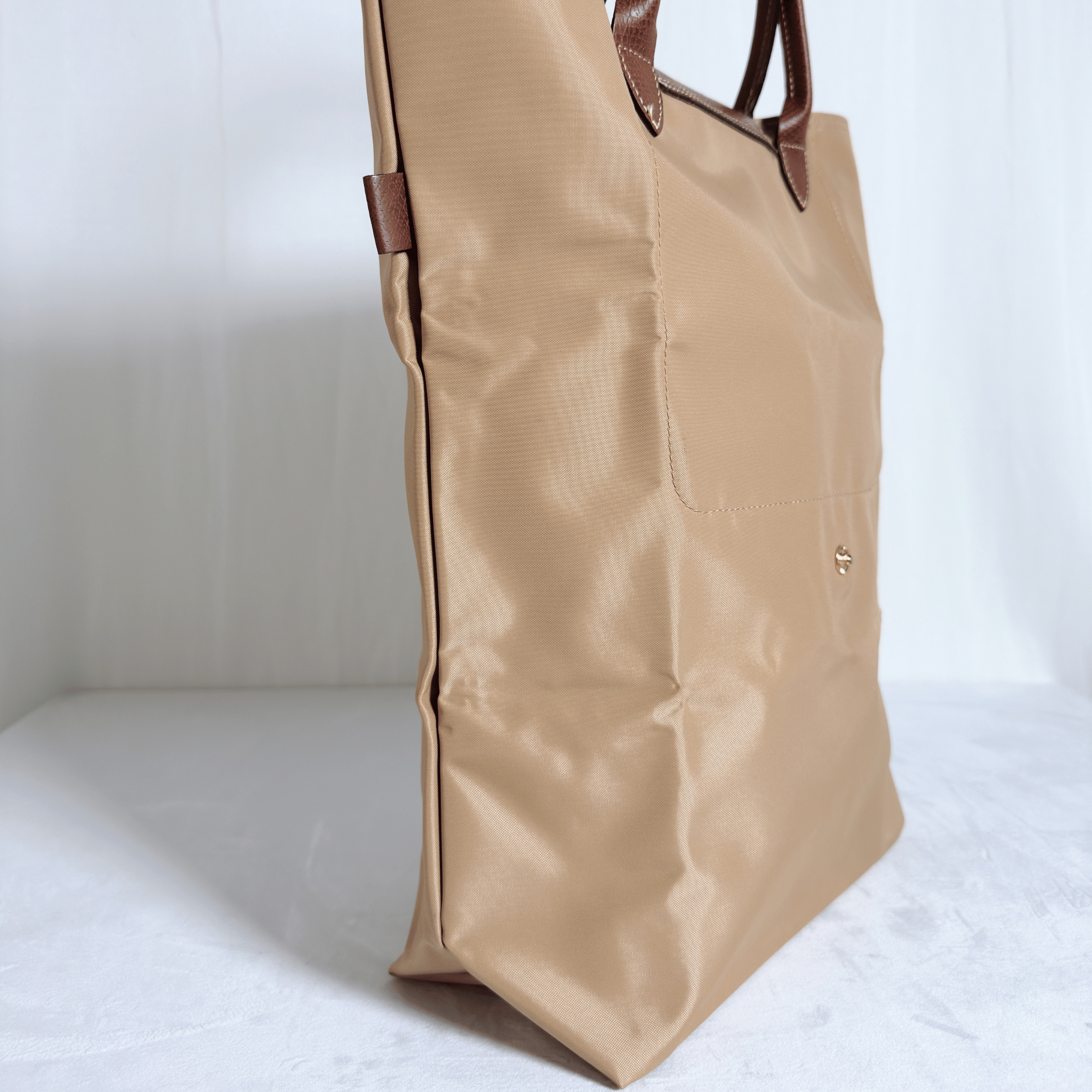 SAC CABAS LONGCHAMP LE PLIAGE ORIGINAL - TOILE BEIGE / FORMAT VERTICAL