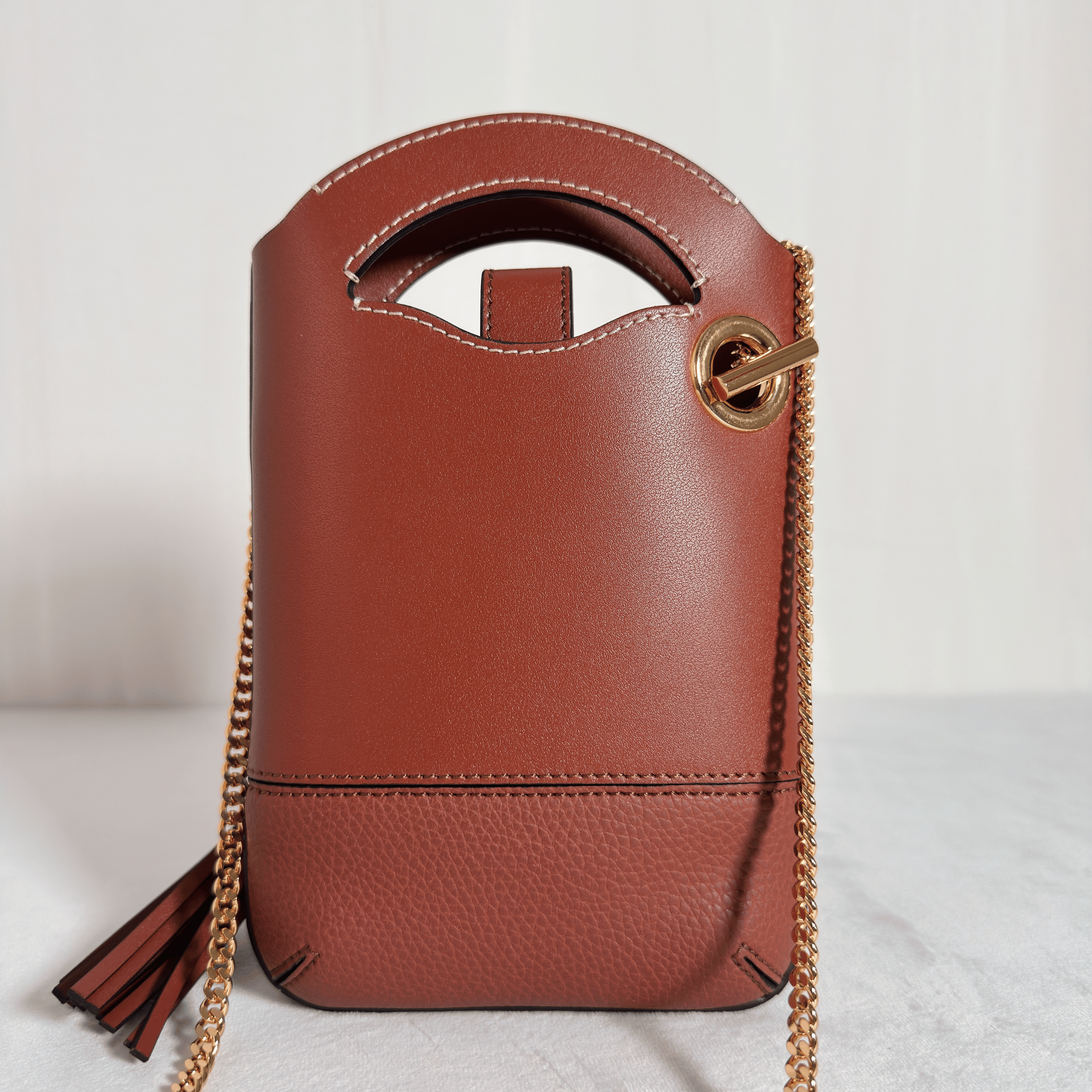 CHLOE - ICONS BUCKET BAG MINI - CUIR MARRON