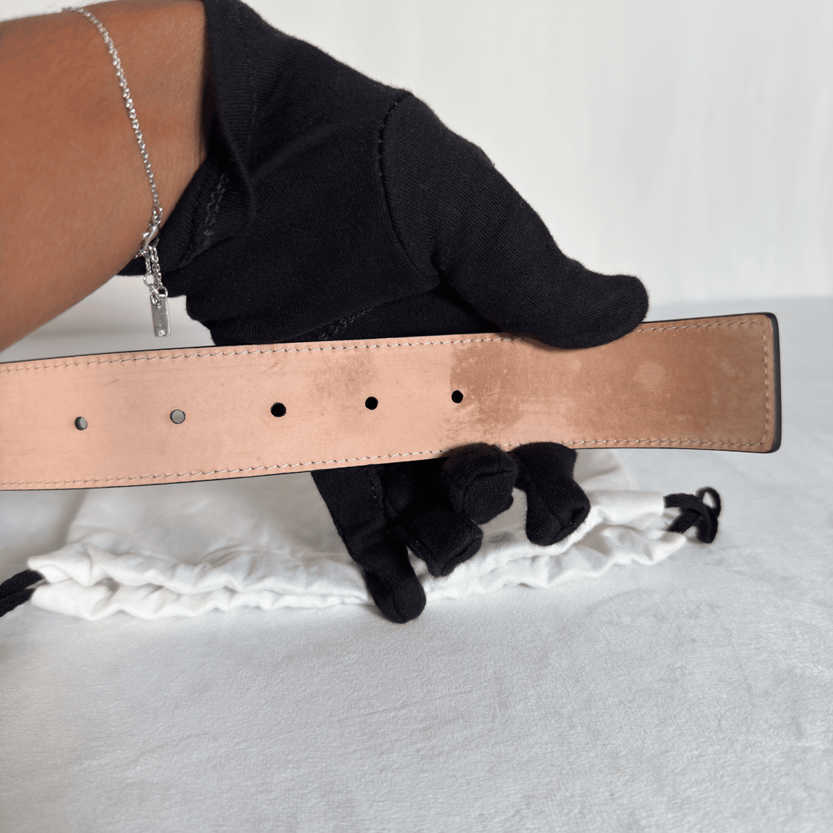BALMAIN - CEINTURE B-BELT - CUIR LISSE NOIR - BOUCLE B ARGENTEE - TAILLE 95