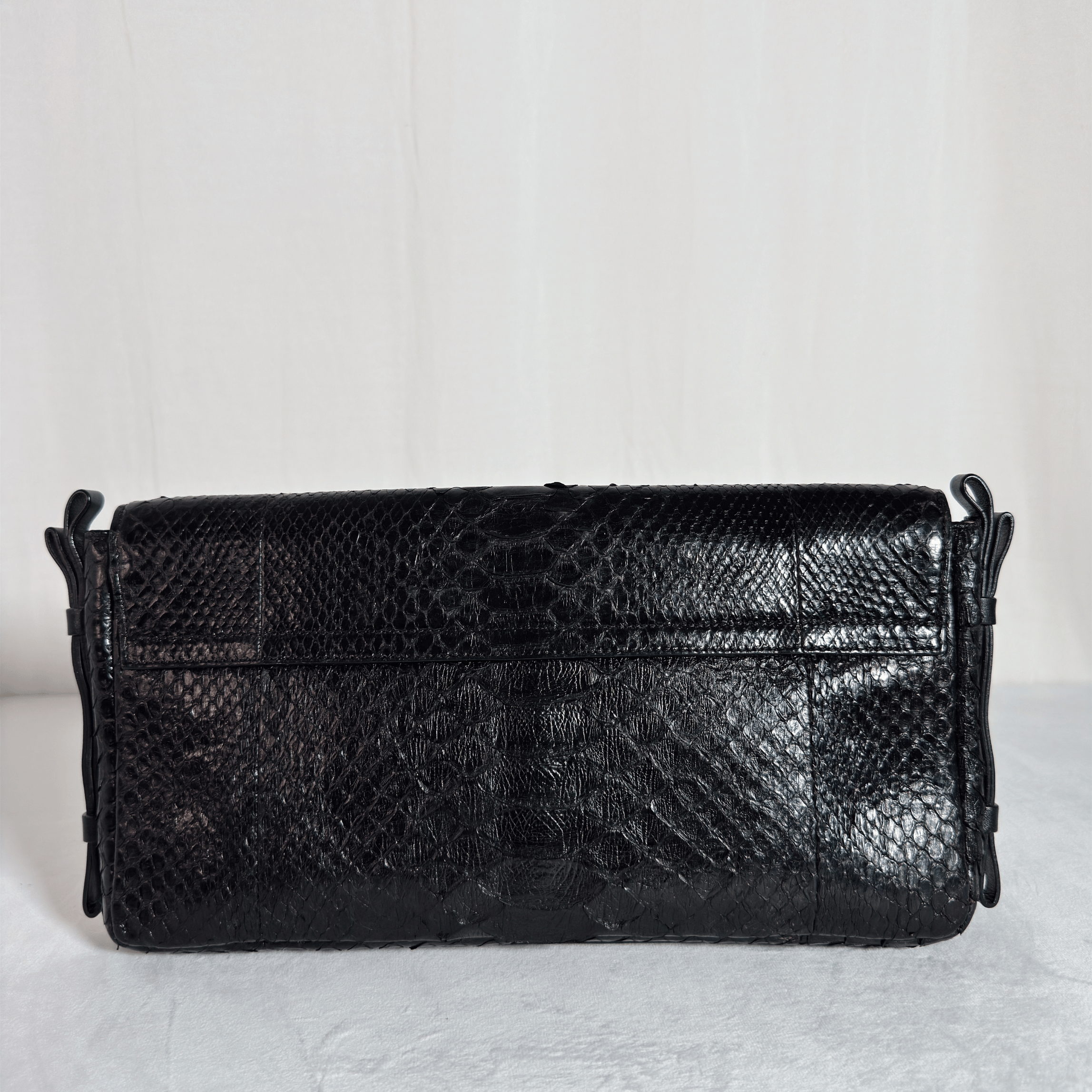 CHLOE - ELSIE POCHETTE - PYTHON EMBOSSE NOIR