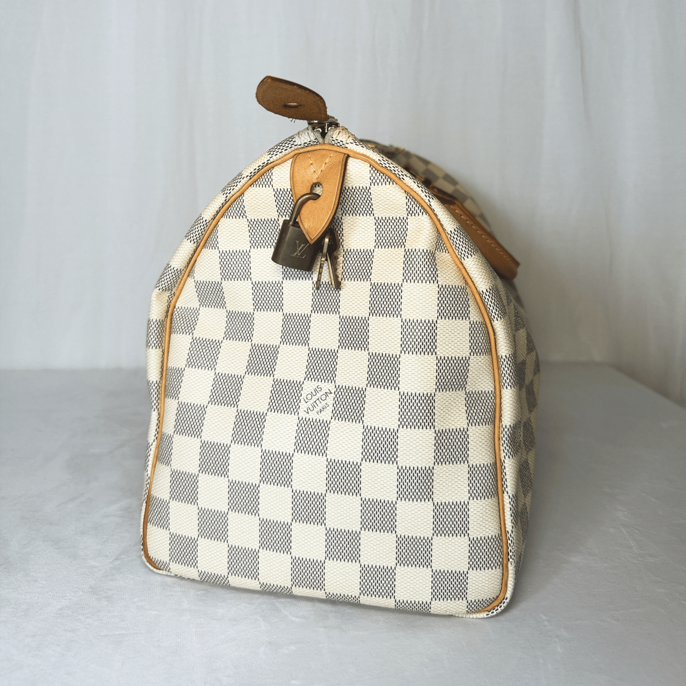 SAC LOUIS VUITTON SPEEDY 35 TOILE DAMIER AZUR VINTAGE - La Belle Boutique