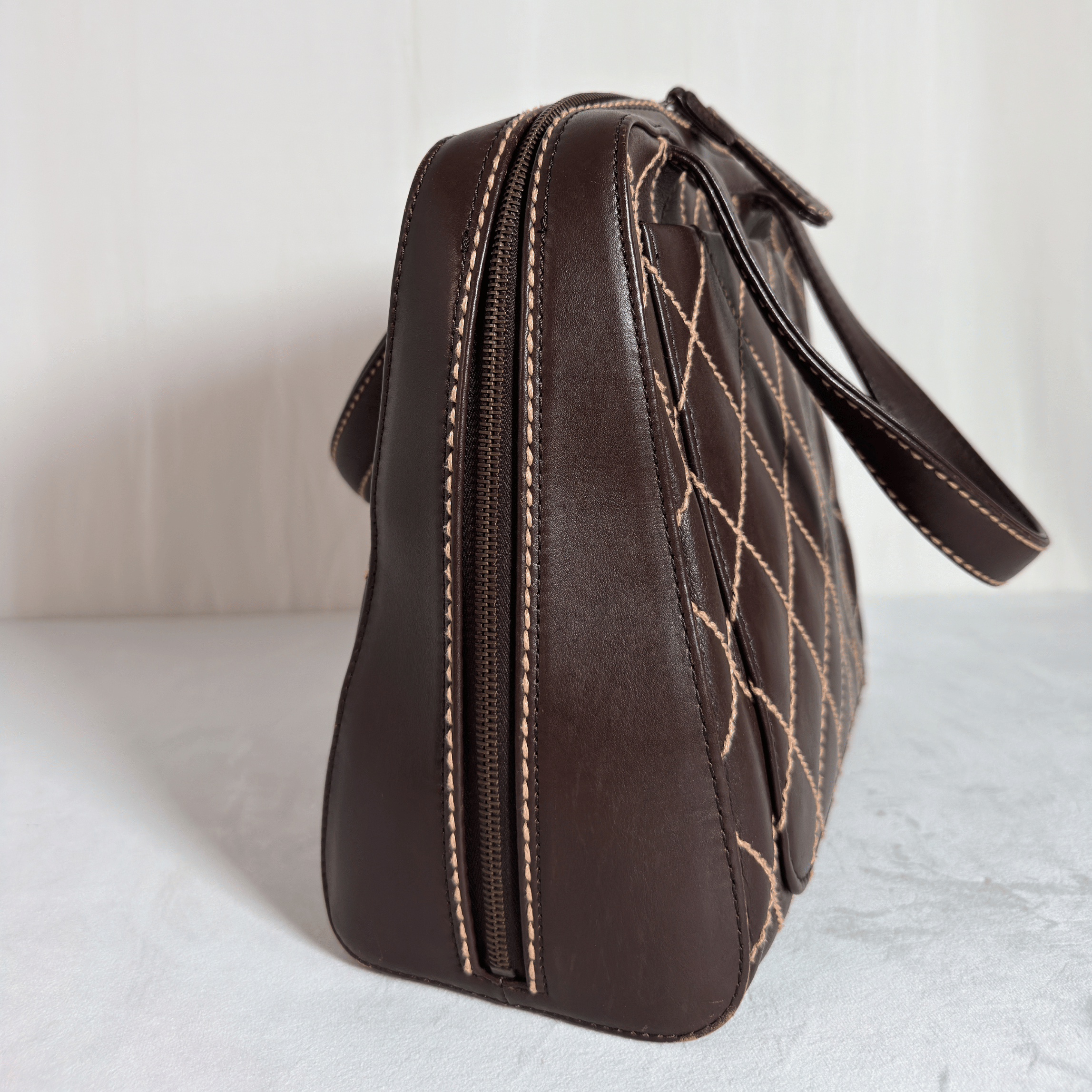CHANEL - WILD STITCH HANDBAG - CUIR MARRON VINTAGE