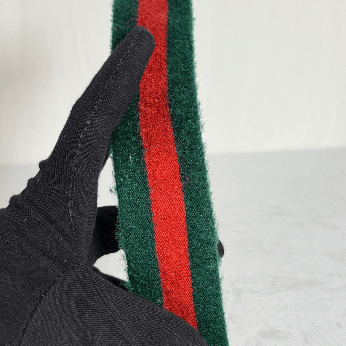 GUCCI - CEINTURE  DOUBLE ANNEAU - SANGLE WEB VERT ET ROUGE - TAILLE 90