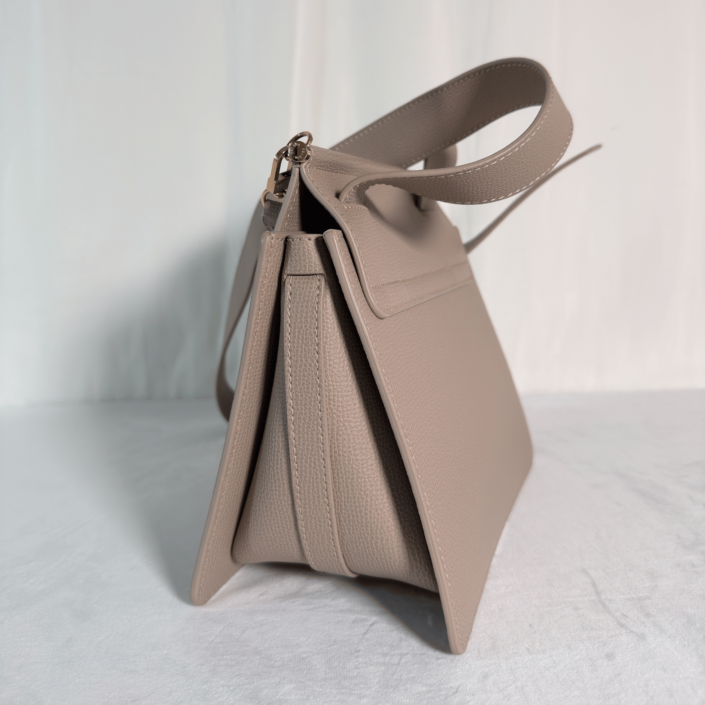 POLENE - SAC NUMERO SEPT - CUIR GRAINE TAUPE
