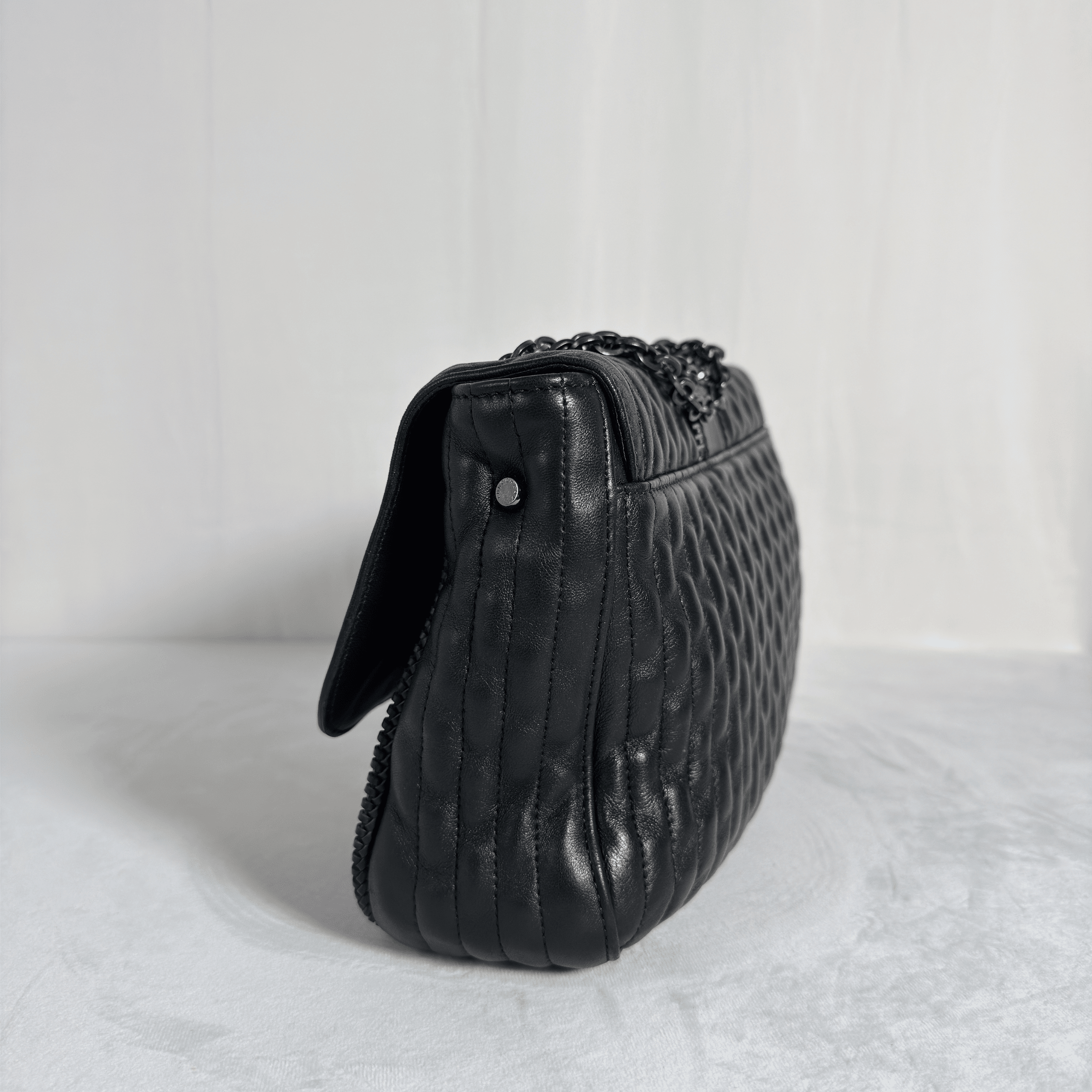 SAC BANDOULIERE LONGCHAMP AMAZONE M - CUIR MATELASSE NOIR - La Belle Boutique