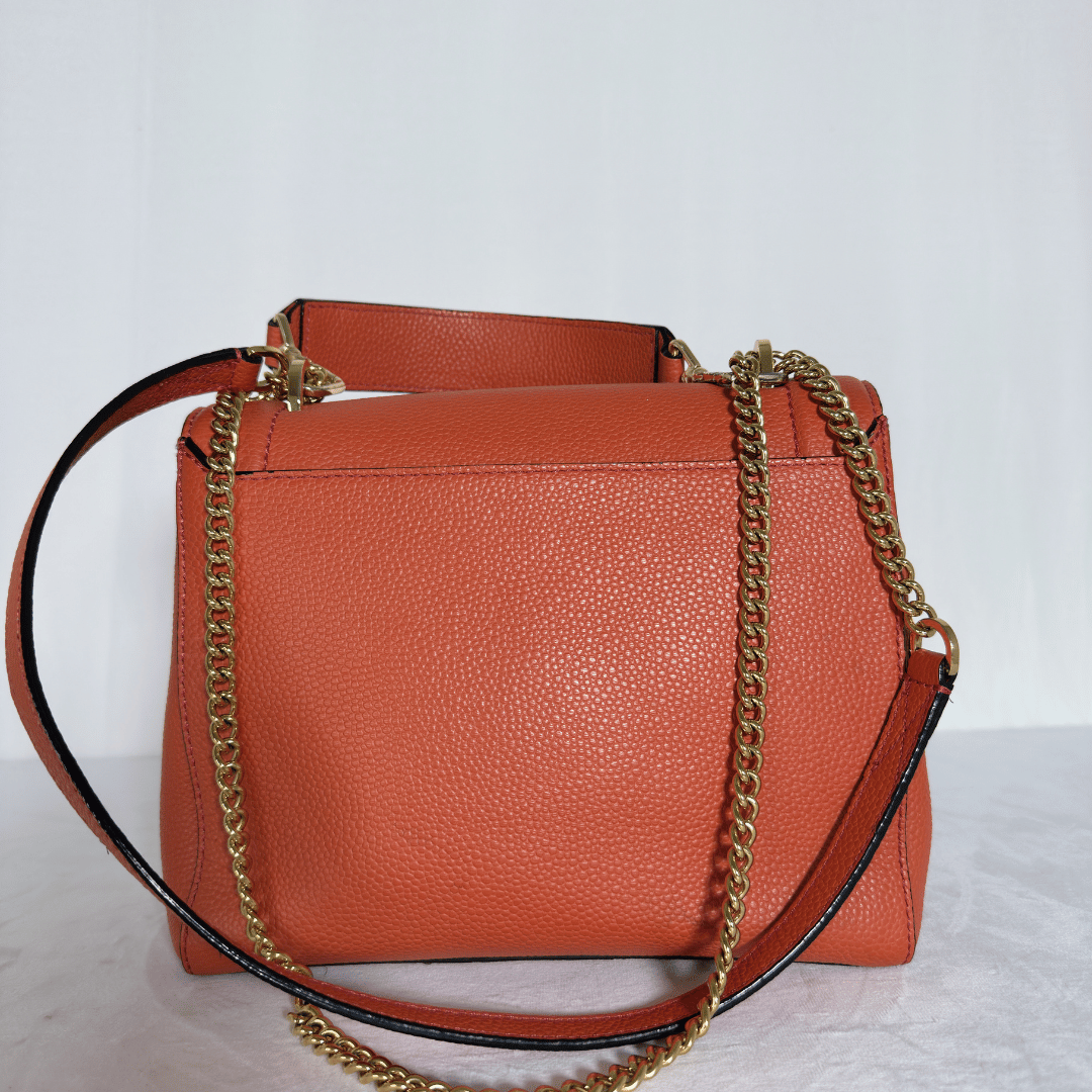 LANCEL - NINON S - CUIR GRAINÉ TERRACOTTA