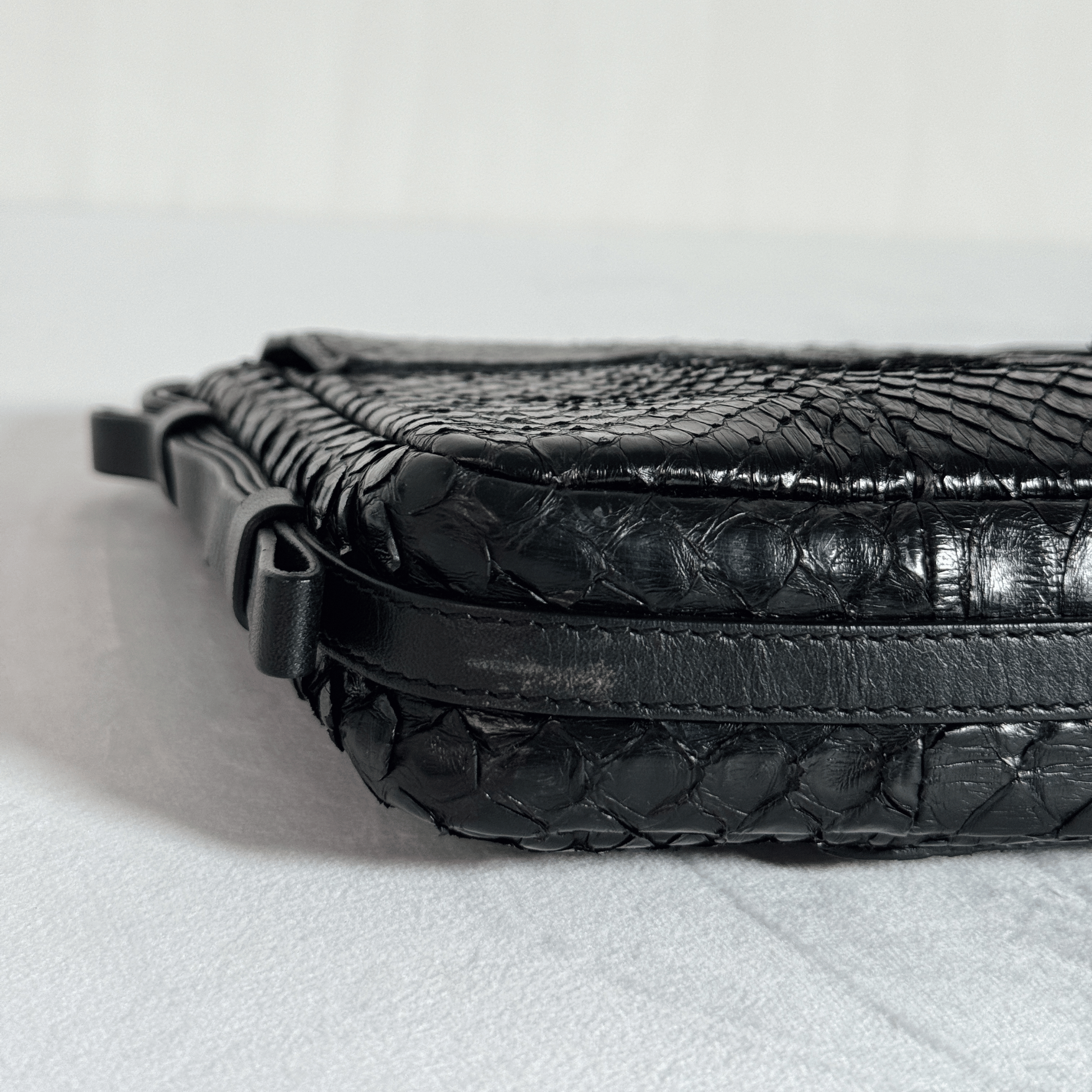 CHLOE - ELSIE POCHETTE - PYTHON EMBOSSE NOIR