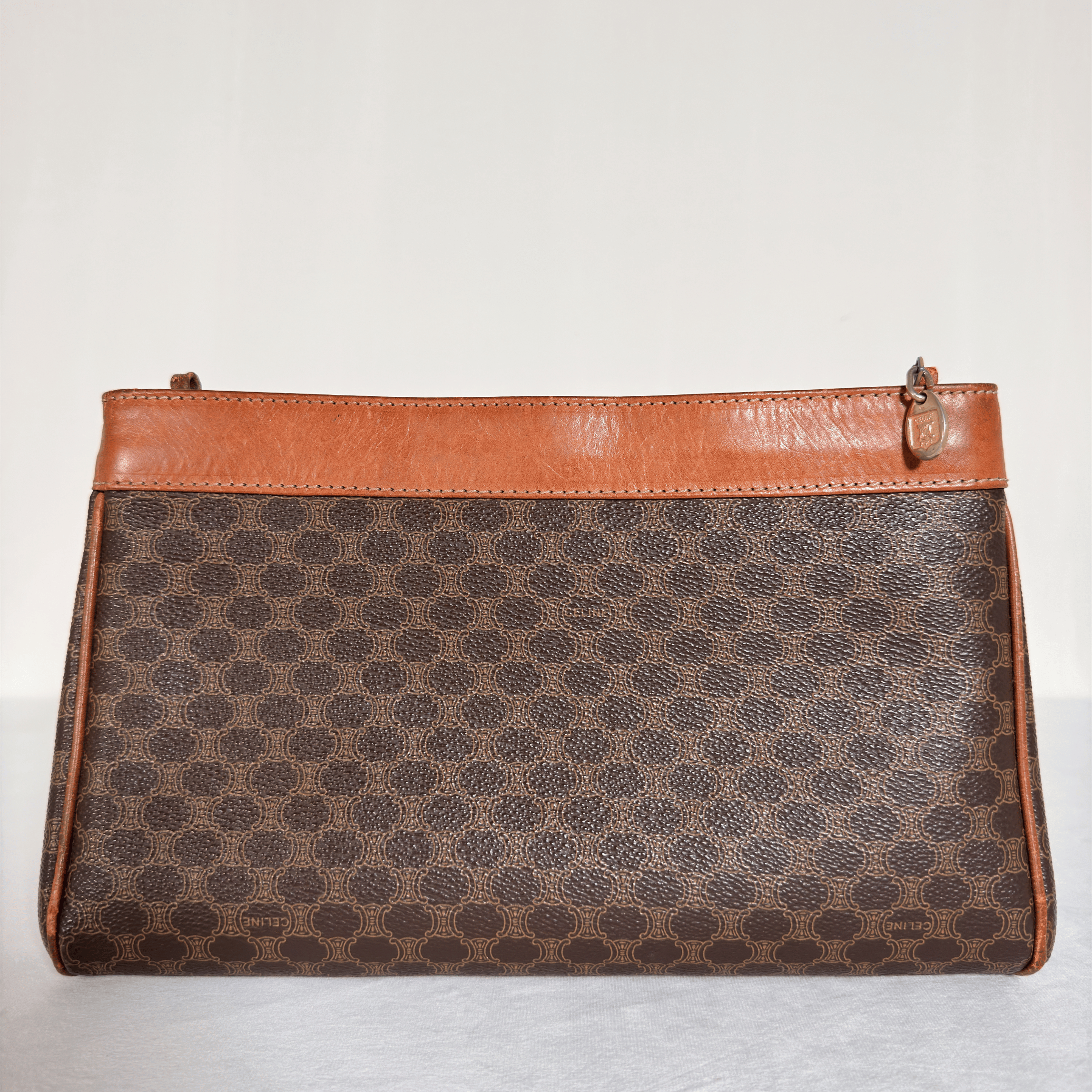 CELINE - POCHETTE VINTAGE MACADAM - TOILE ENDUITE MARRON