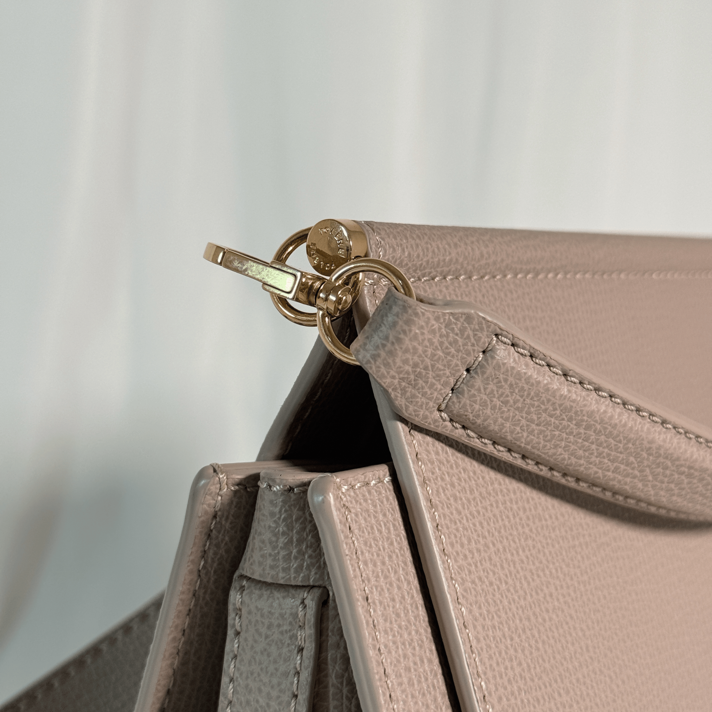 POLENE - SAC NUMERO SEPT - CUIR GRAINE TAUPE