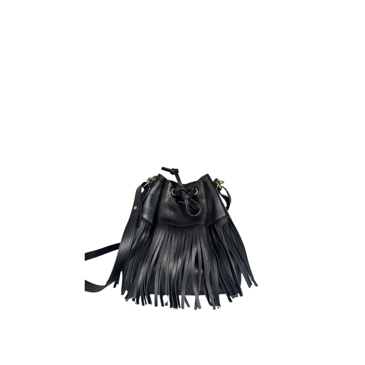Sac à main Emmanuelle Saint Laurent – Cuir noir a franges