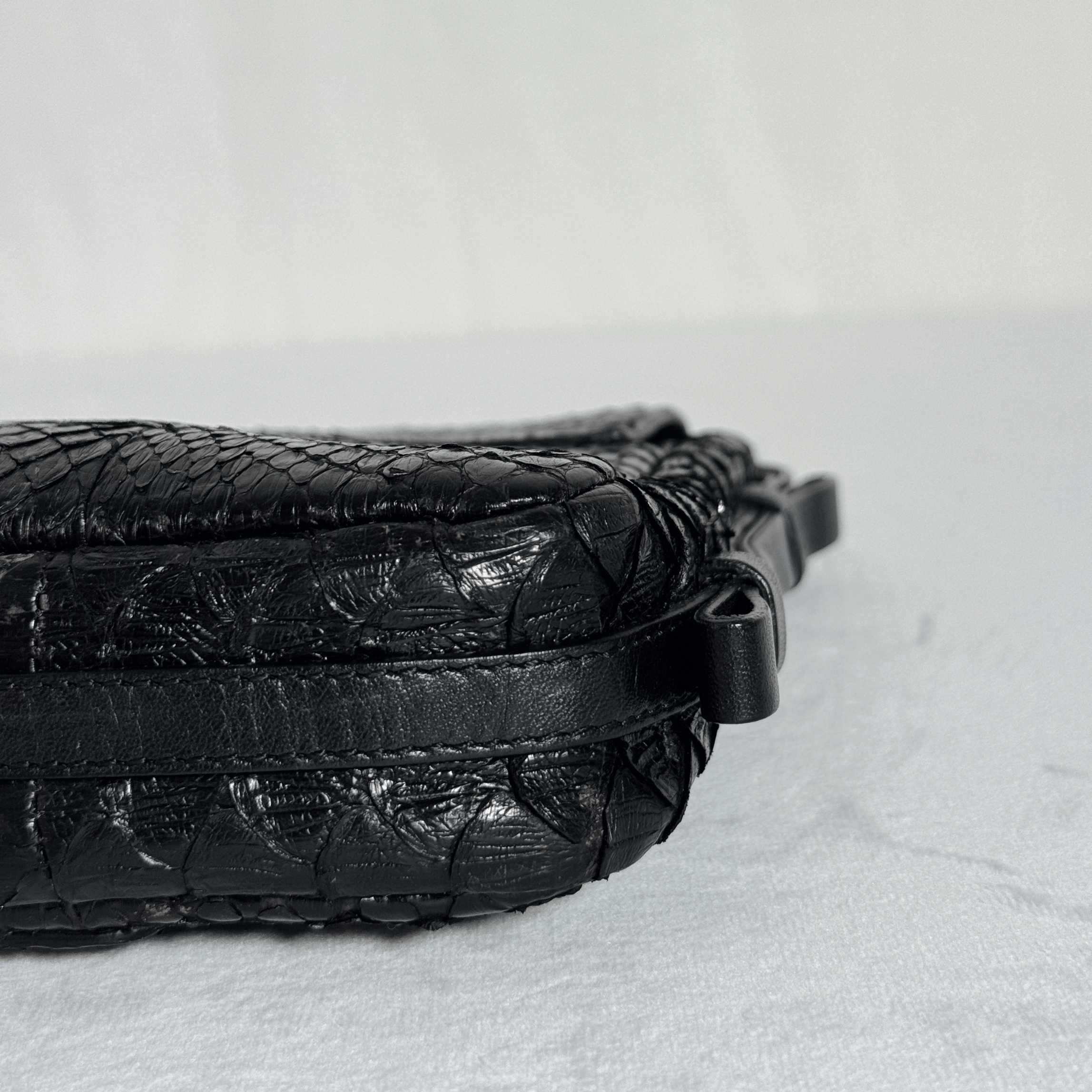 CHLOE - ELSIE POCHETTE - PYTHON EMBOSSE NOIR