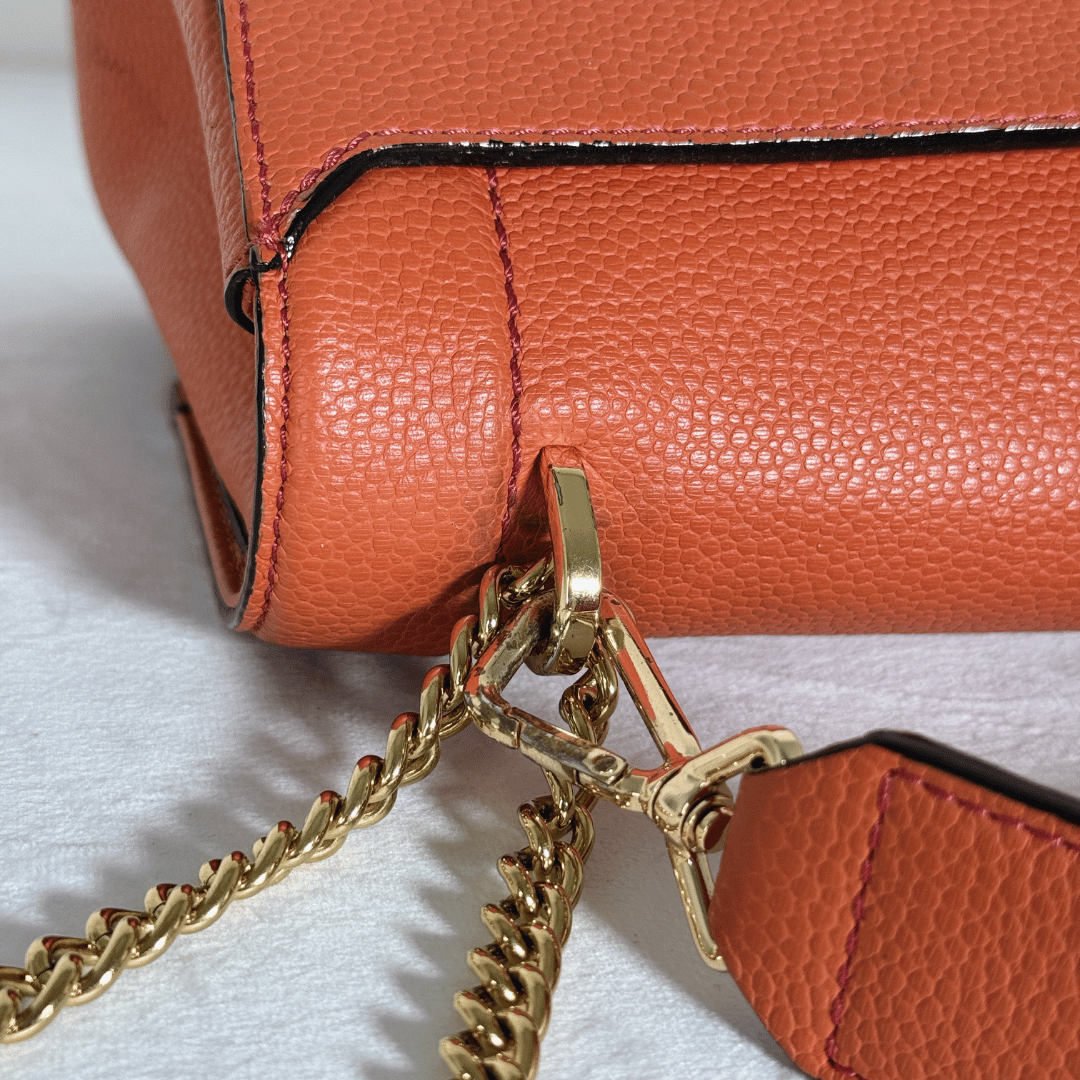 LANCEL - NINON S - CUIR GRAINÉ TERRACOTTA