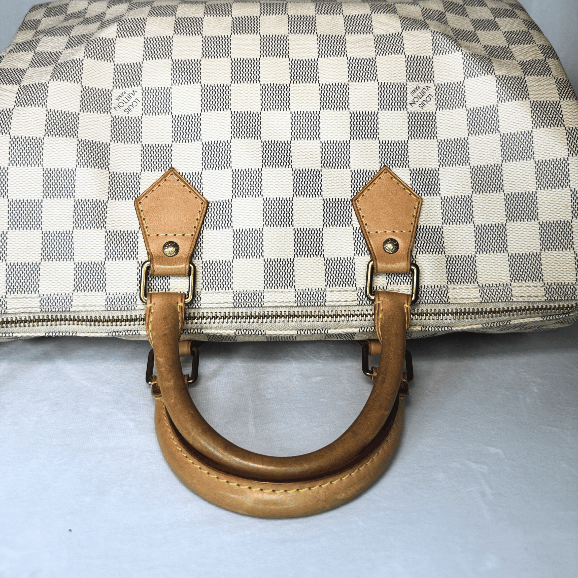 SAC LOUIS VUITTON SPEEDY 35 TOILE DAMIER AZUR VINTAGE - La Belle Boutique