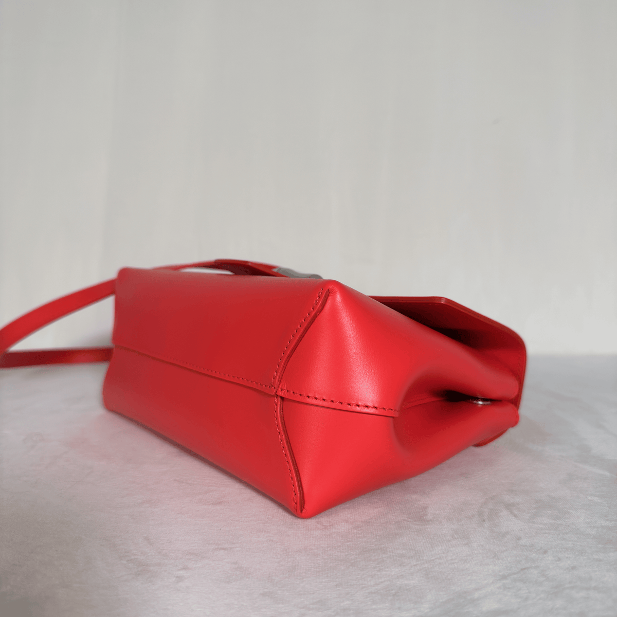 LONGCHAMP - ROSEAU BOX S - CUIR LISSE COQUELICOT