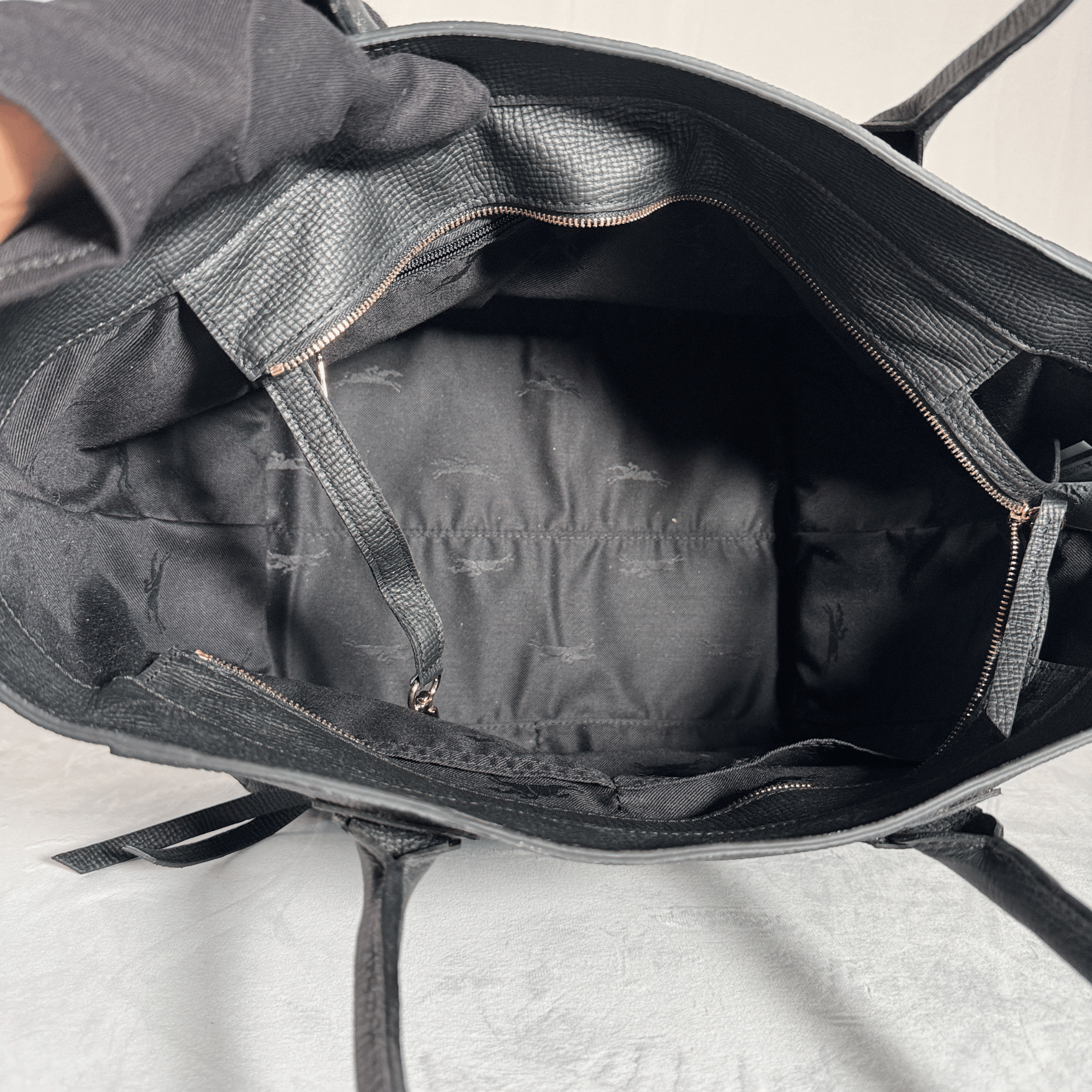 SAC LONGCHAMP MAILBOX  – TAILLE L – CUIR GRAINE NOIR