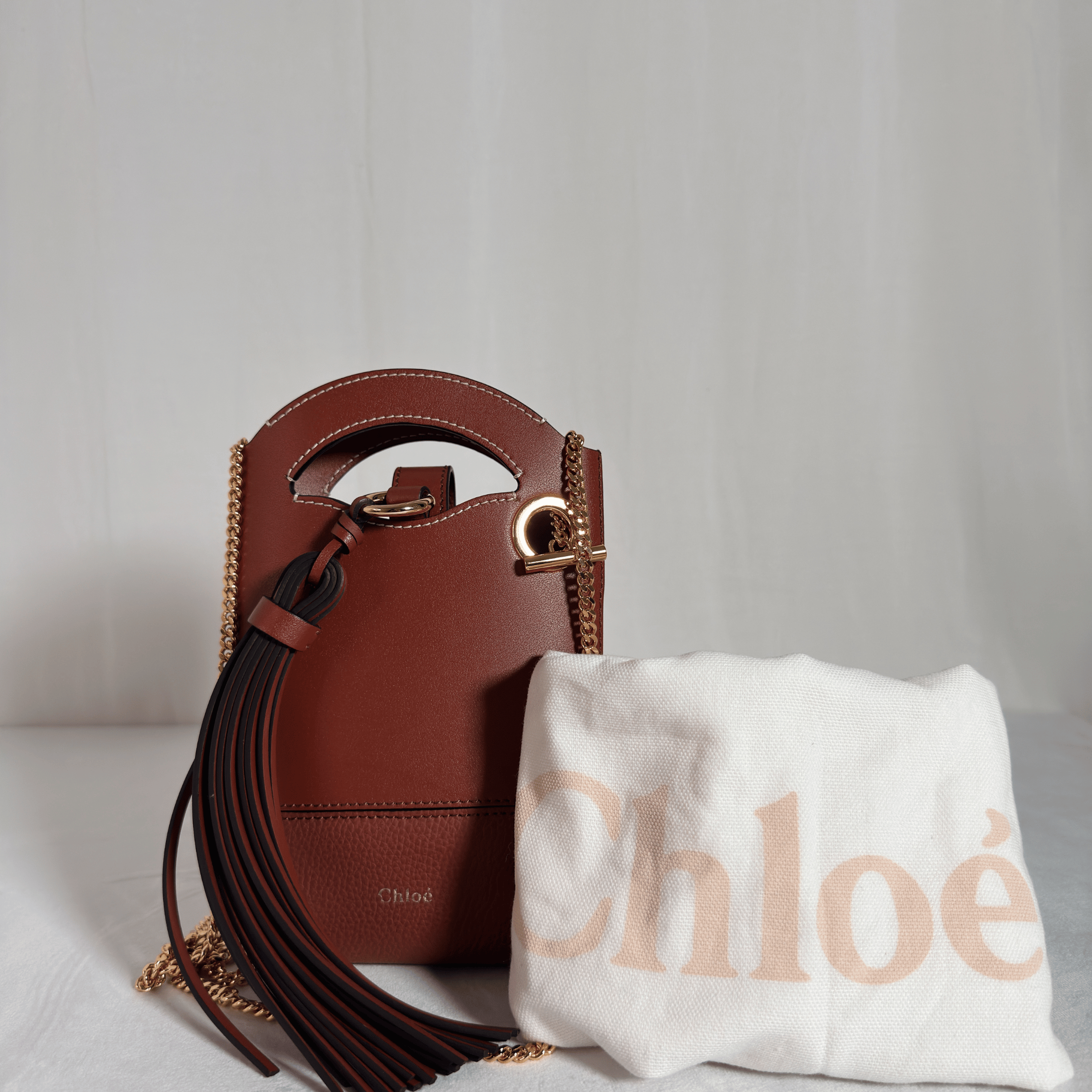 CHLOE - ICONS BUCKET BAG MINI - CUIR MARRON