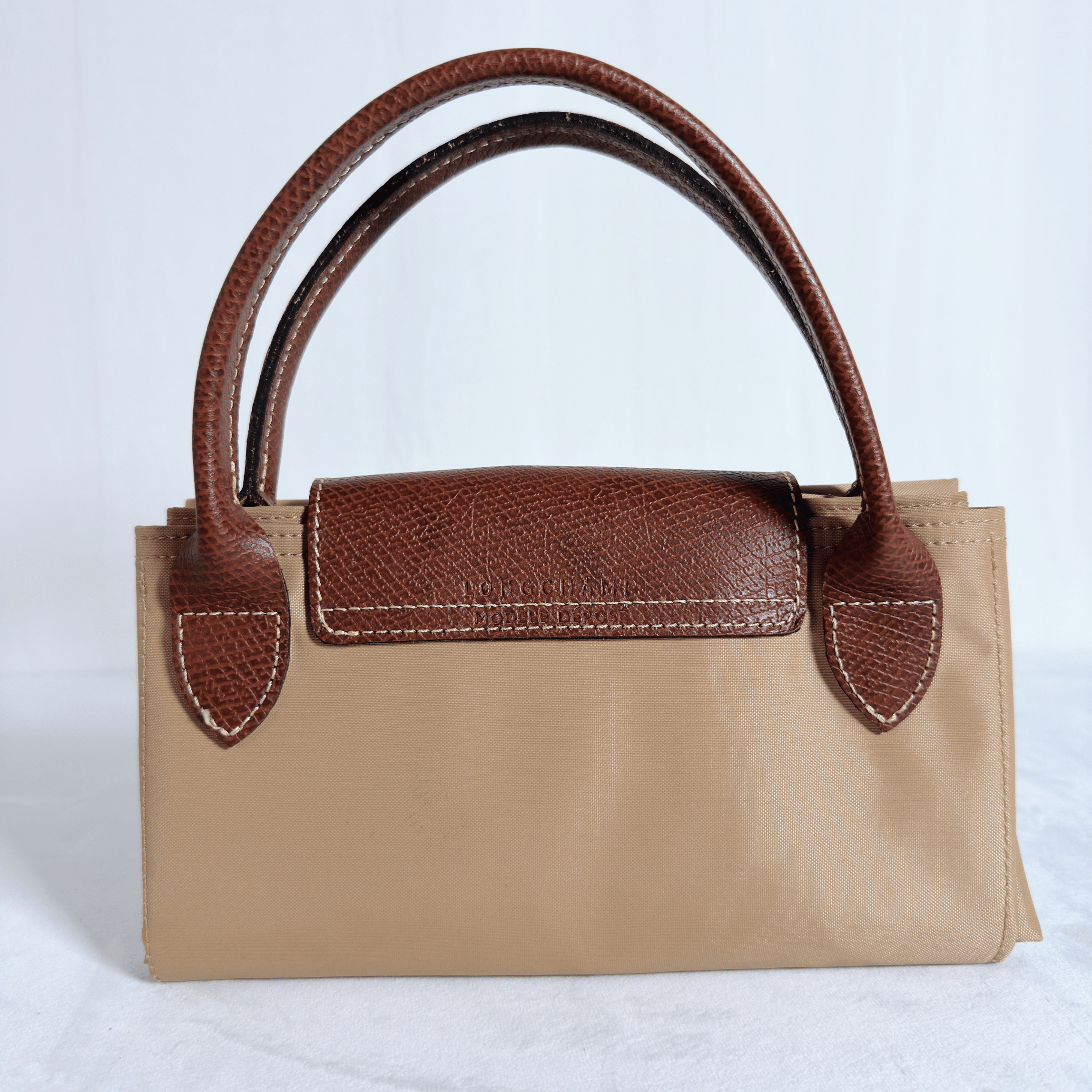 SAC CABAS LONGCHAMP LE PLIAGE ORIGINAL - TOILE BEIGE / FORMAT VERTICAL