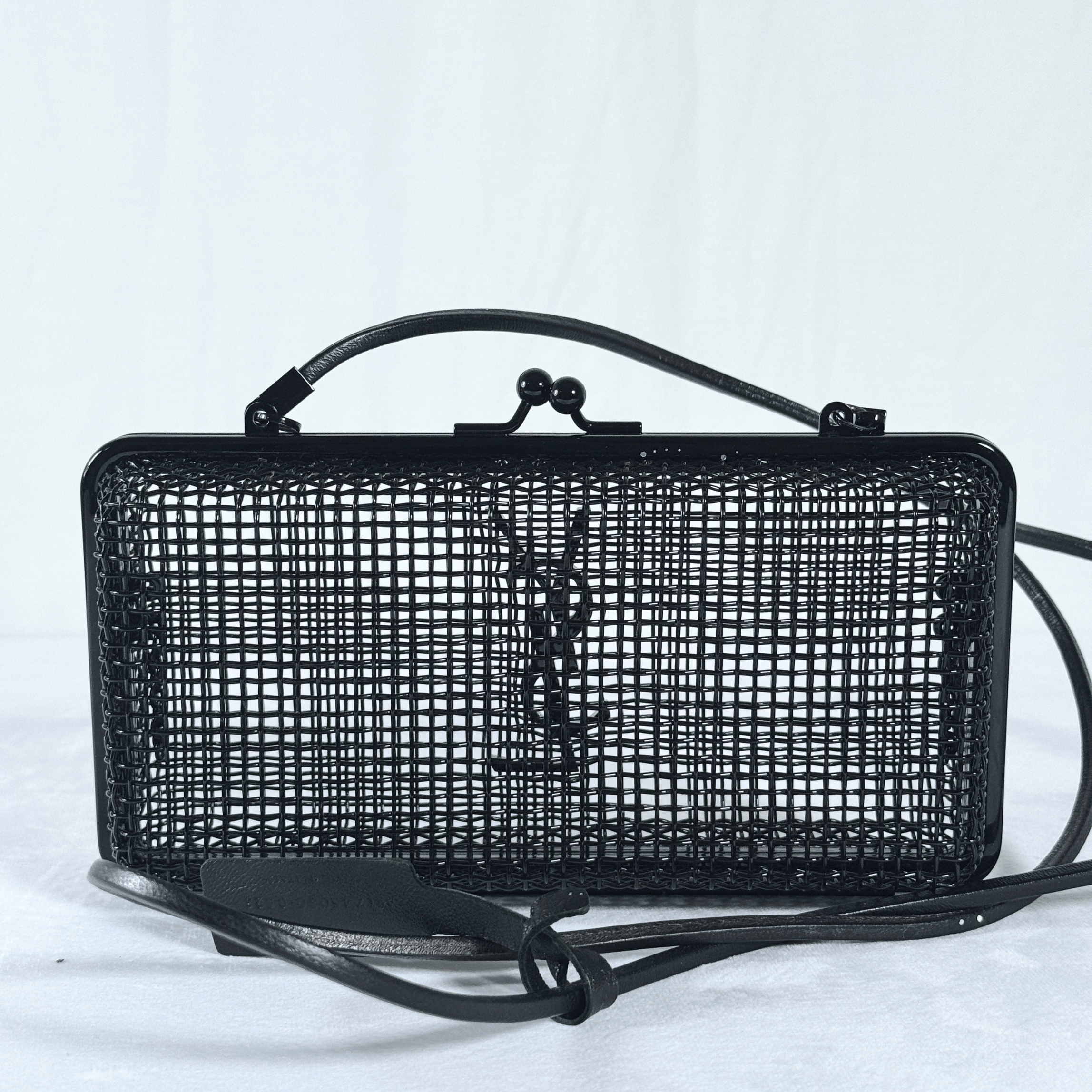 SAC BANDOULIERE SAINT LAURENT EVENING CAGE - METAL NOIR MAT