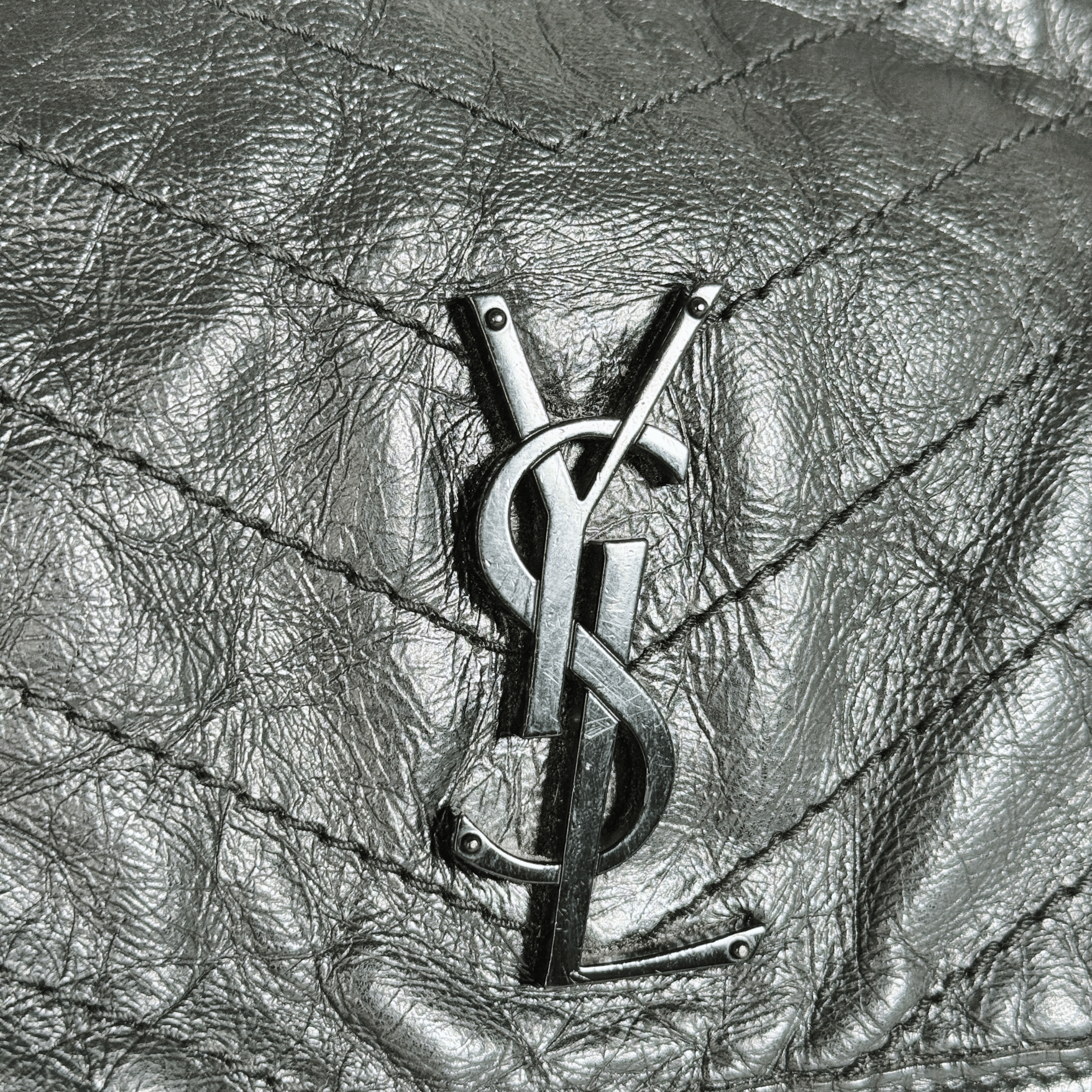 SAINT LAURENT - NIKI MEDIUM - CUIR VIEILLI NOIR - BIJOUTERIE ALL BLACK