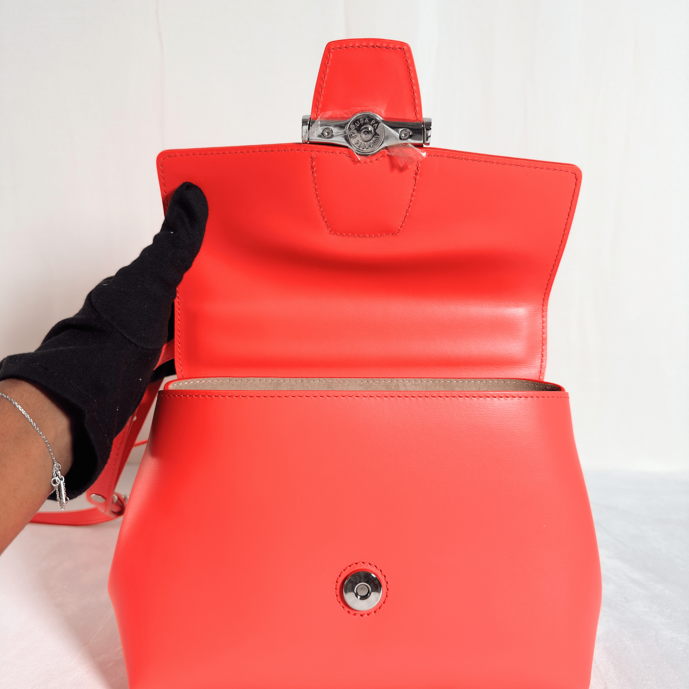 SAC LONGCHAMP LE ROSEAU BOX - CUIR LISSE COQUELICOT - La Belle Boutique