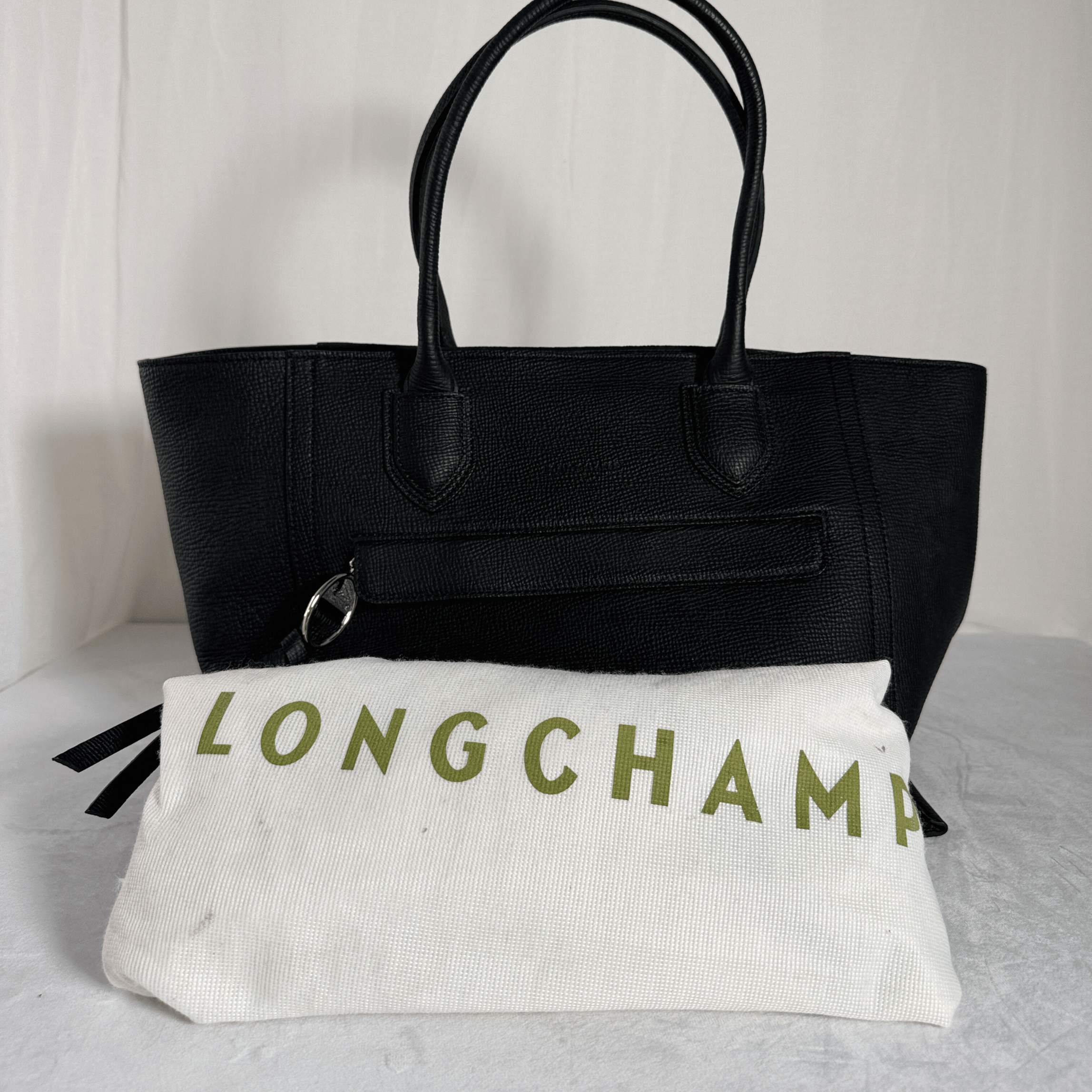 SAC LONGCHAMP MAILBOX  – TAILLE L – CUIR GRAINE NOIR