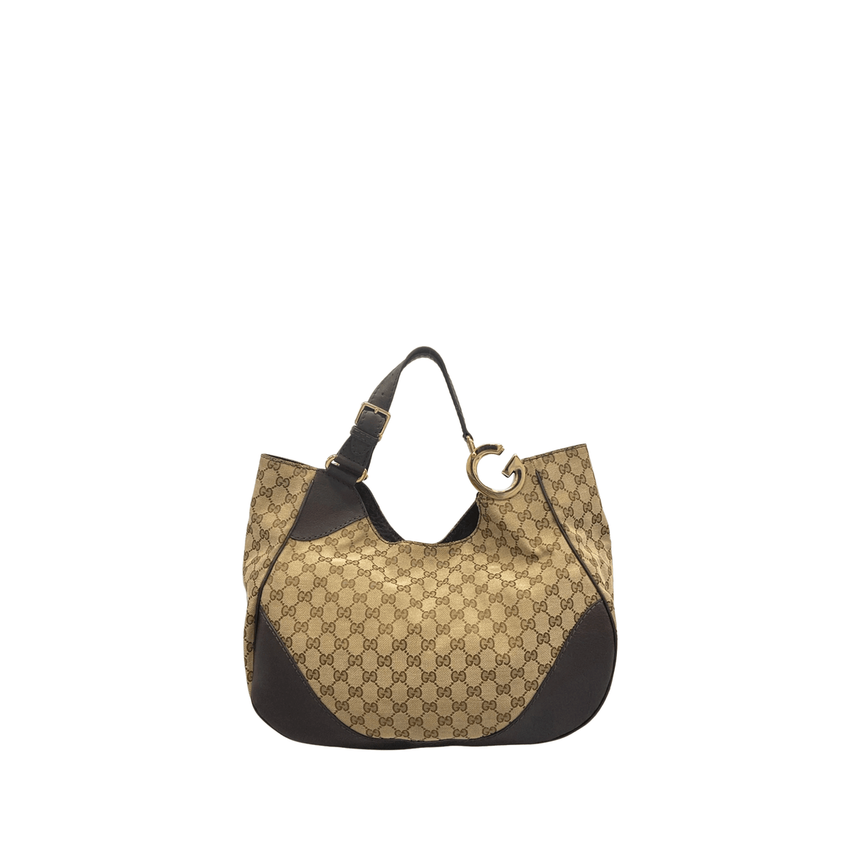 GUCCI - CHARLOTTE - TOILE GG BEIGE ET CUIR MARRON