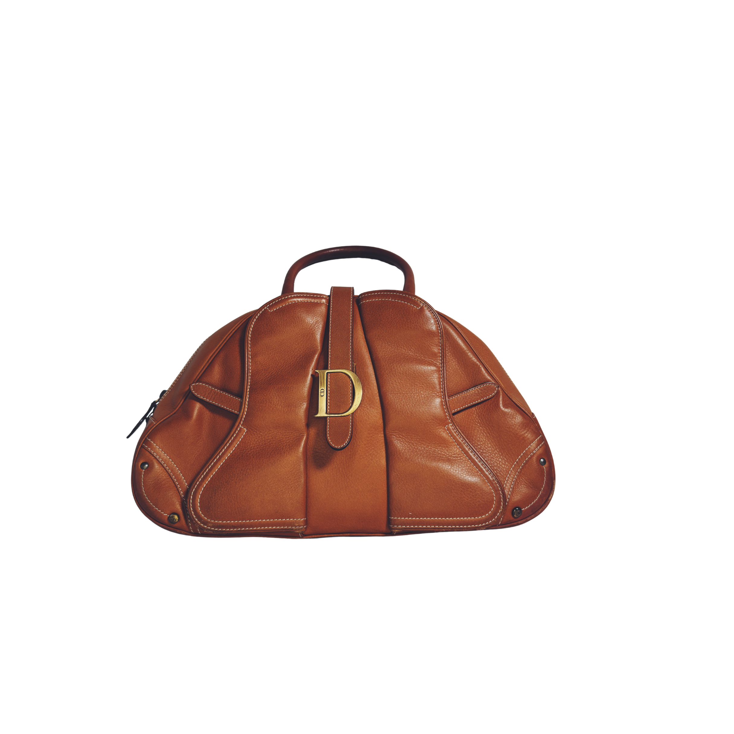 Sac à main Dior Double Saddle Bowling – Cuir cognac