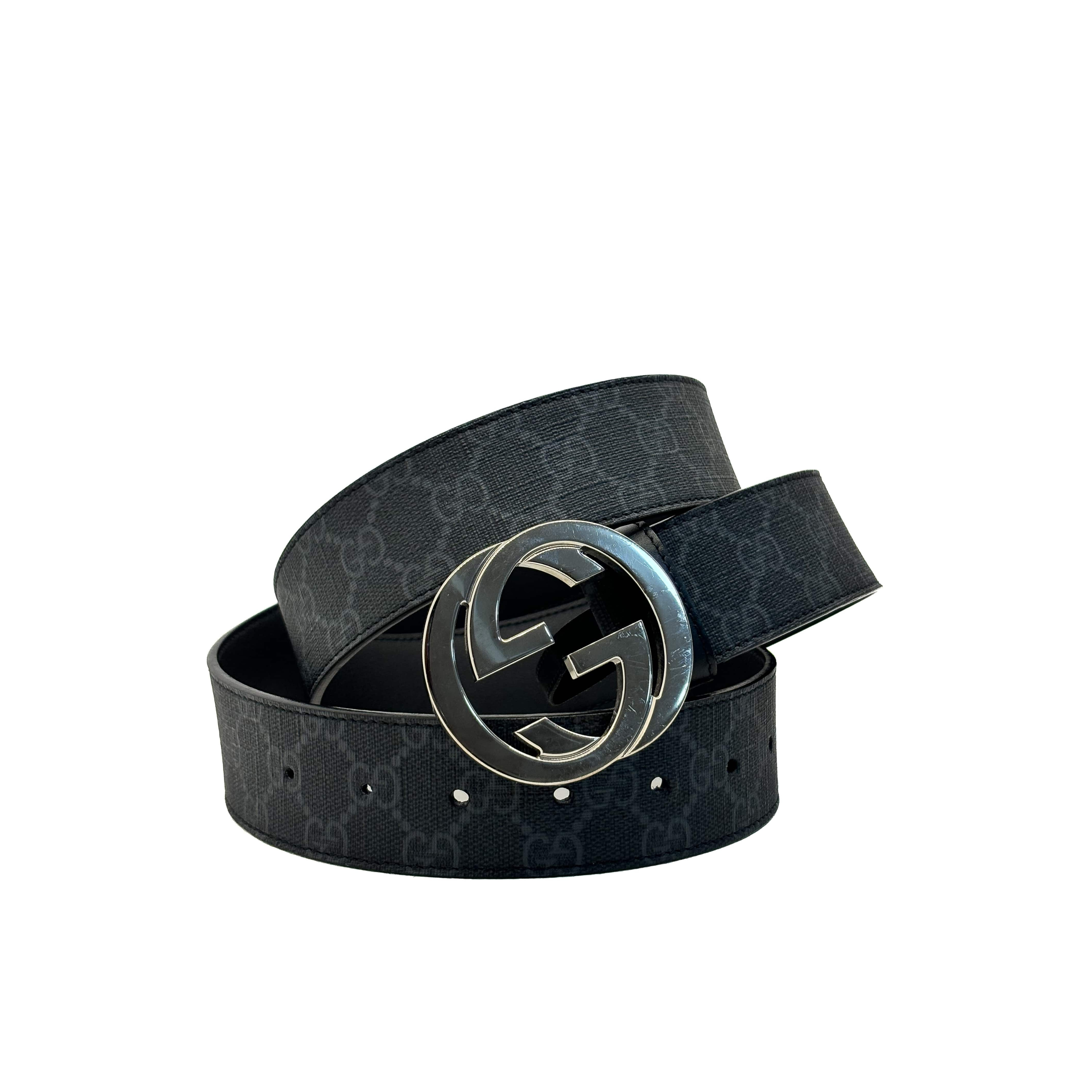 Ceinture GG Supreme toile noire Gucci