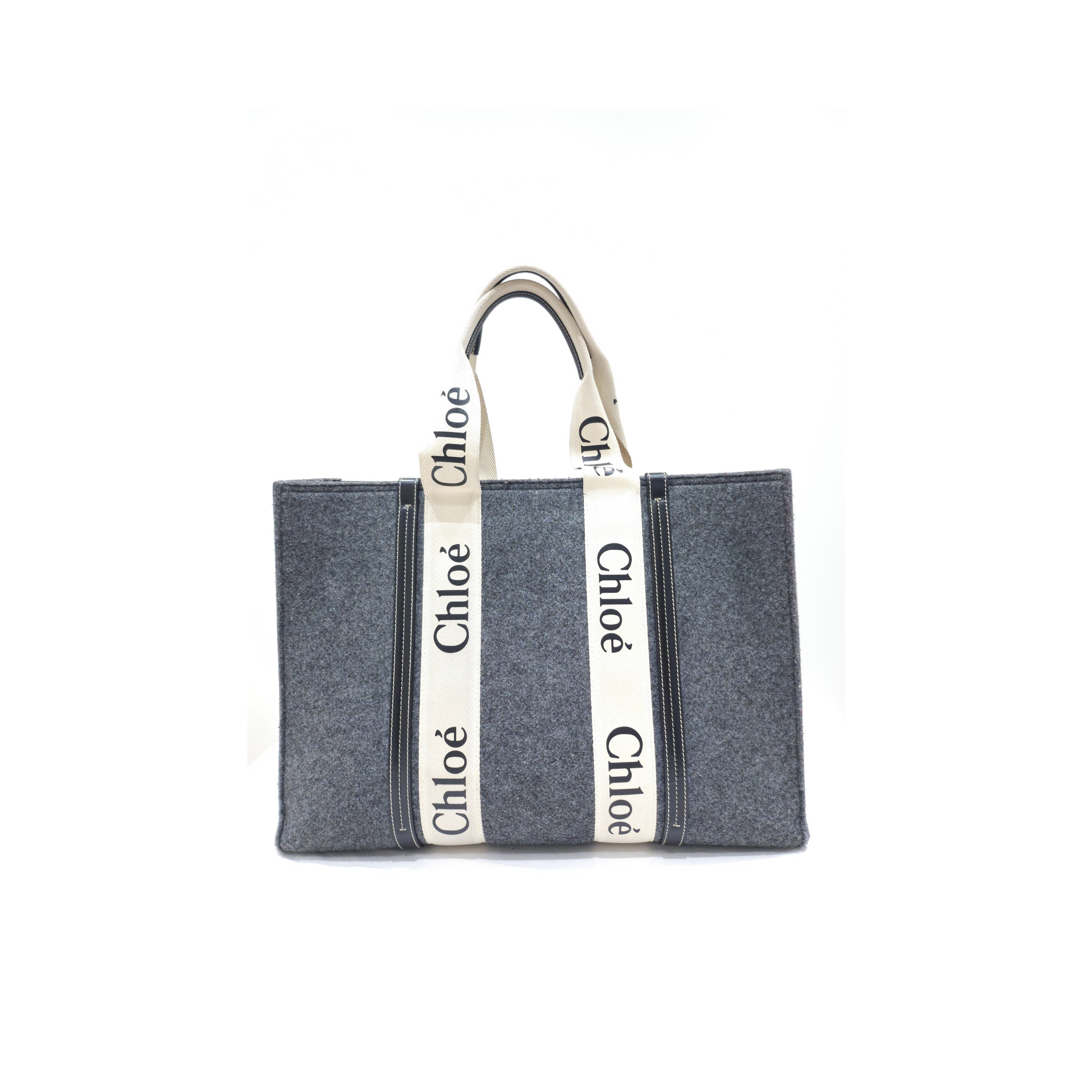 Sac cabas Chloé Woody Large Feutre Gris