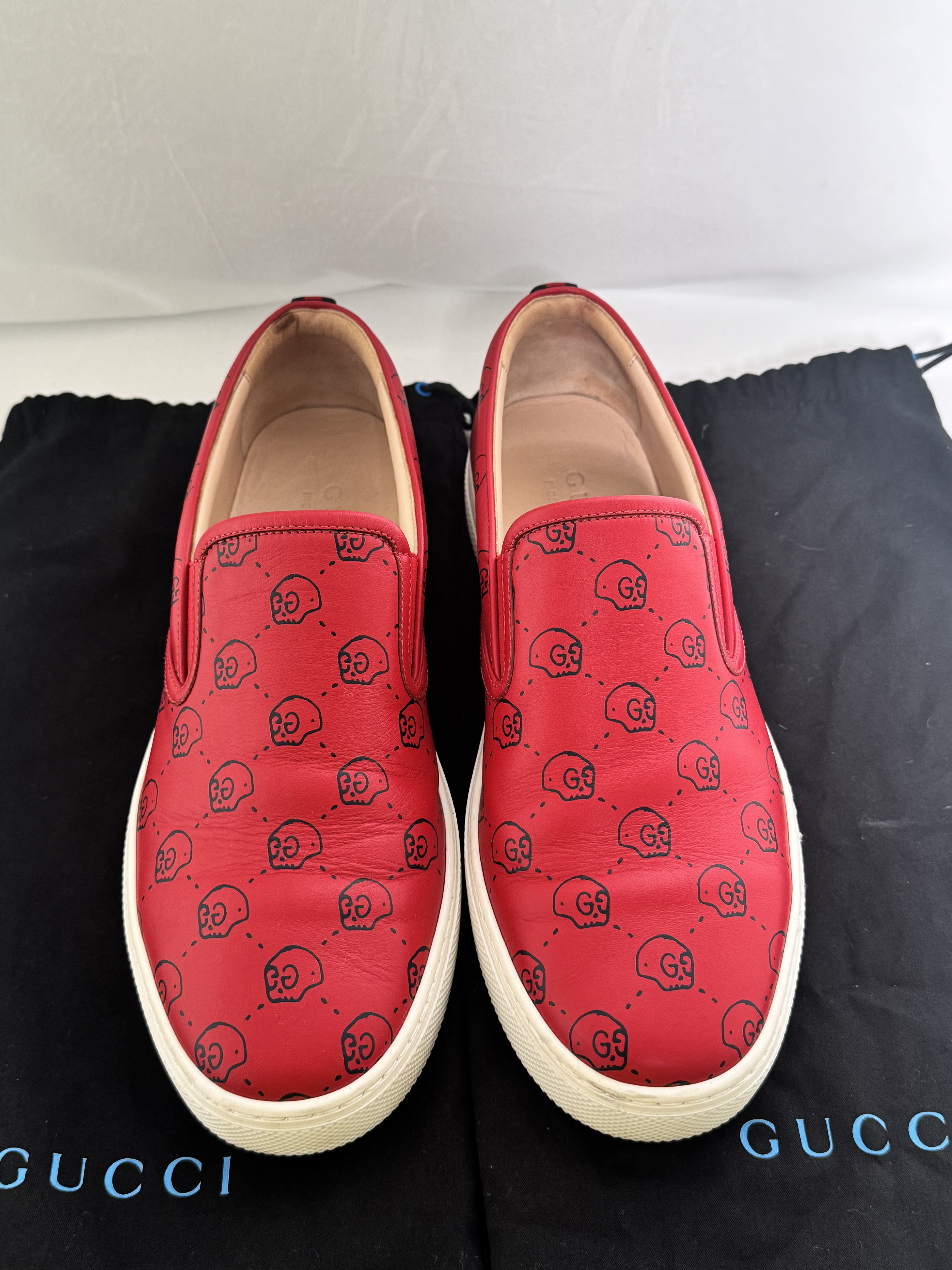 Sneakers Slip-On Gucci Ghost en cuir rouge