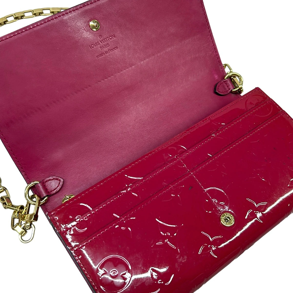 LOUIS VUITTON - Wallet on chain Sarah  Monogram Vernis M90087 Rose Indian
