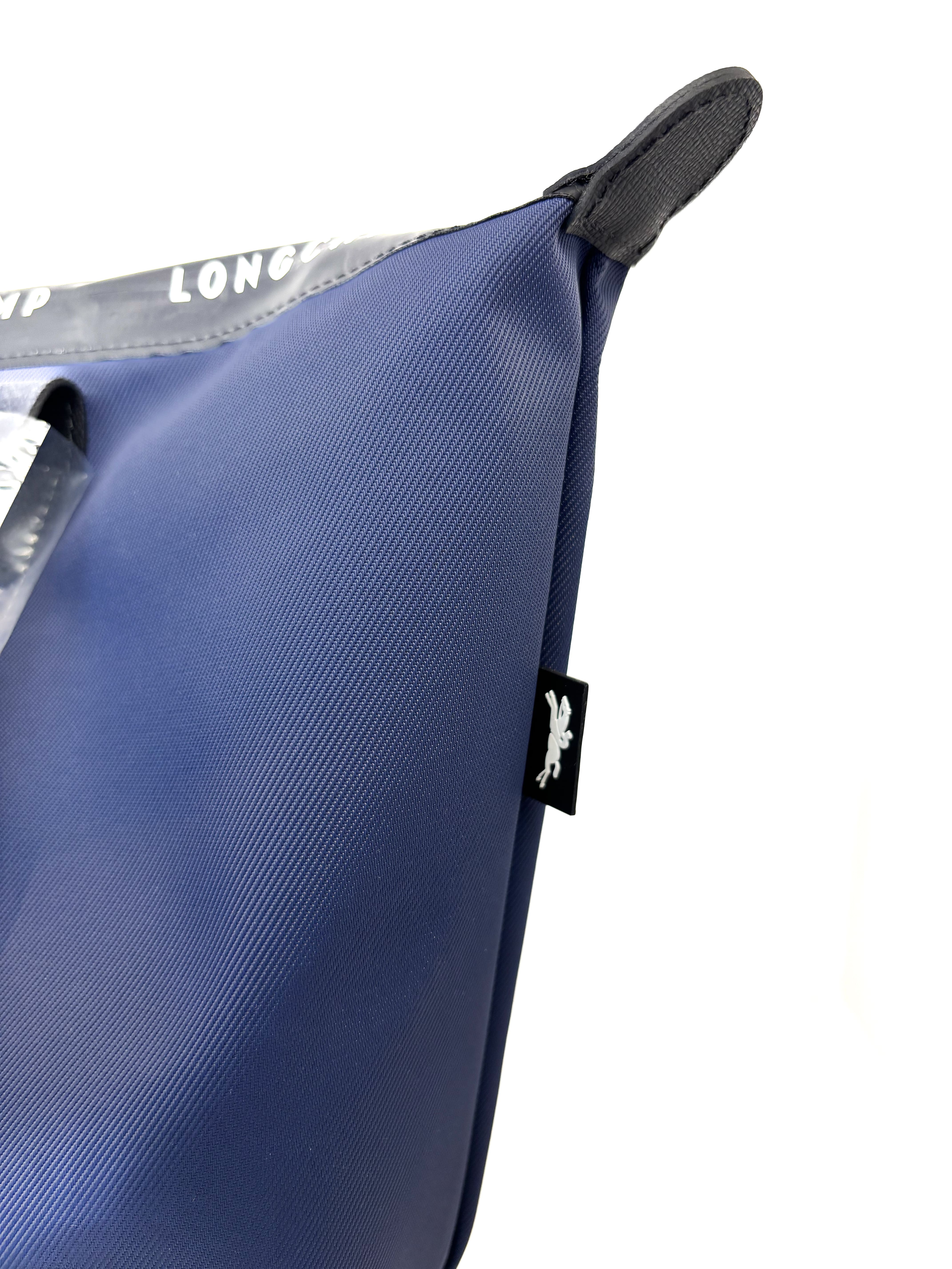 Sac cabas L Le Pliage Energy Longchamps en toile recyclée bleu marine